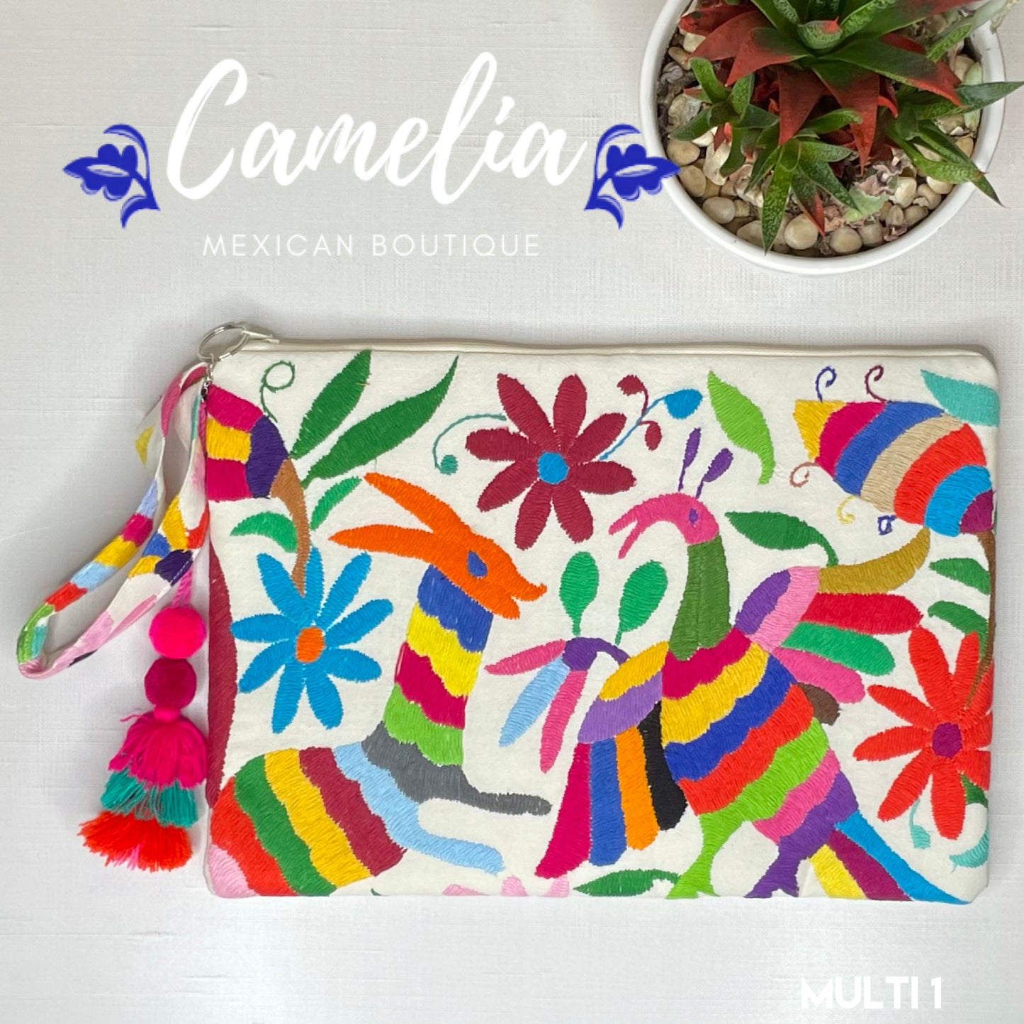 Mexican Embroidered Laptop Case - Otomi