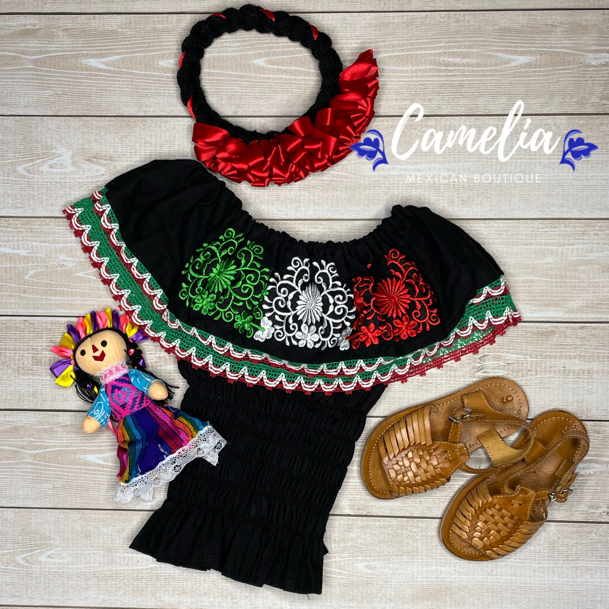 Viva Mexico Floral Ribbon Headband – Camelia Mexican Boutique
