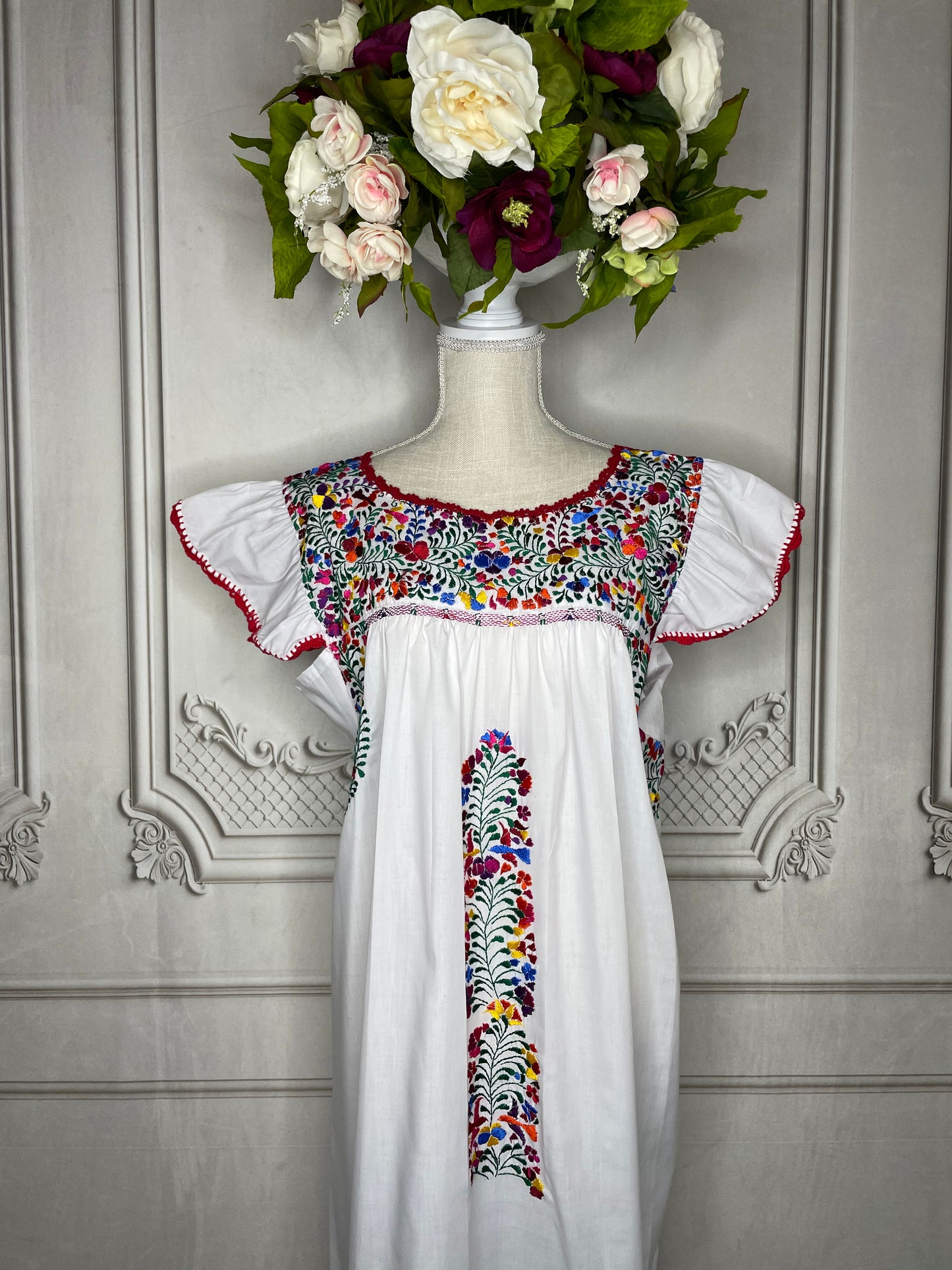 San Antonino Gala Mexican Dress Long - Butterfly Sleeve