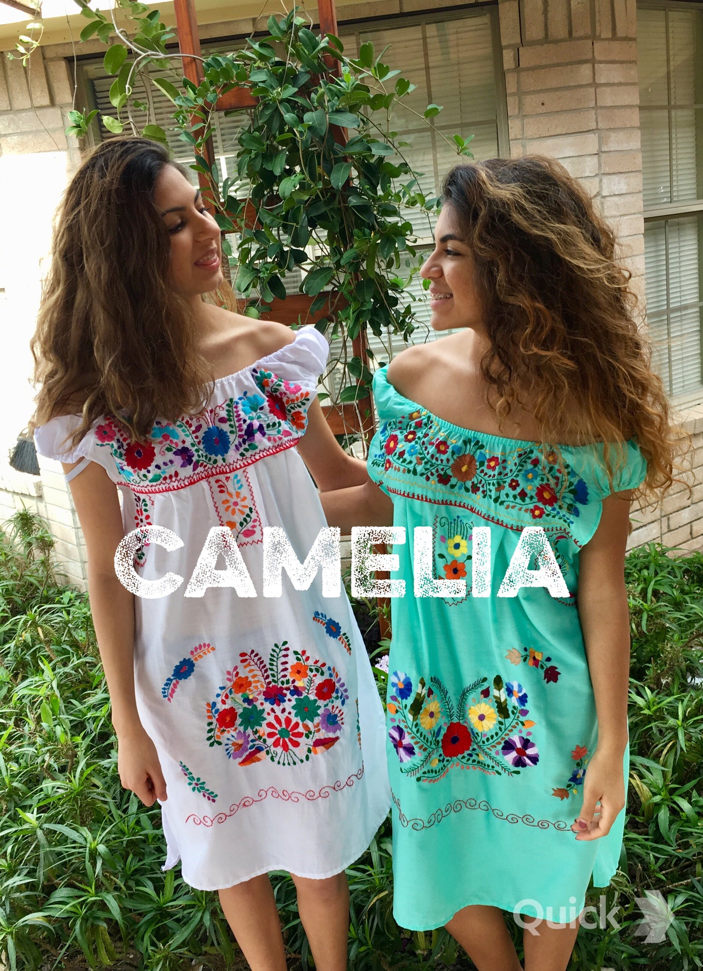 Off Shoulder Elastic Puebla Mexican Dress – Camelia Mexican Boutique
