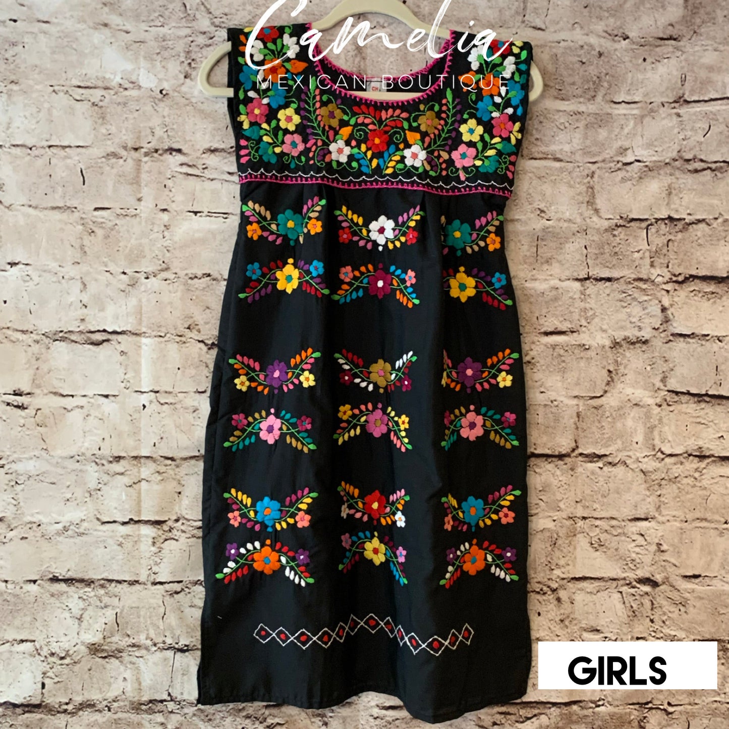 Puebla Sleeveless Dress for Girls Floral