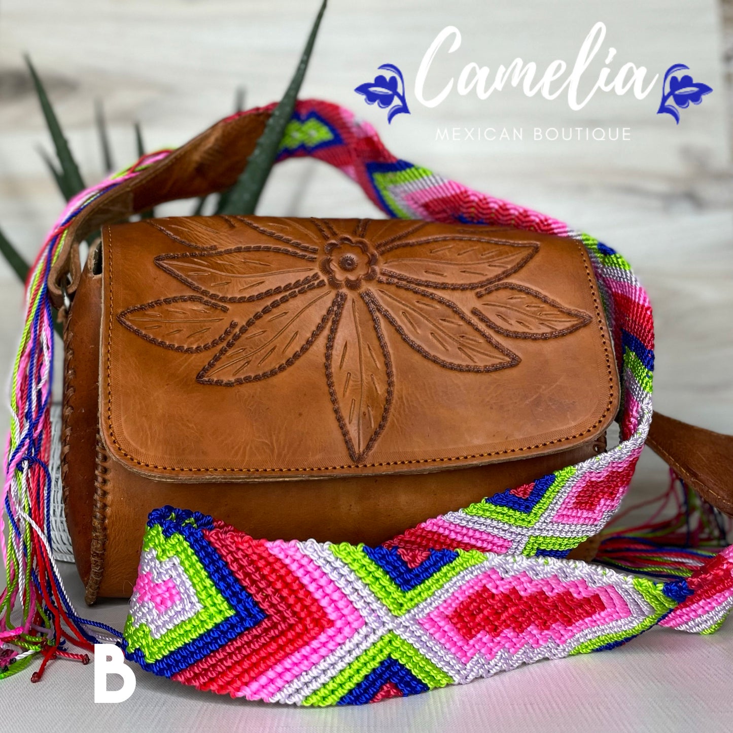 Mexican Leather Saddle Flap Crossbody Bag - Hand Tooled