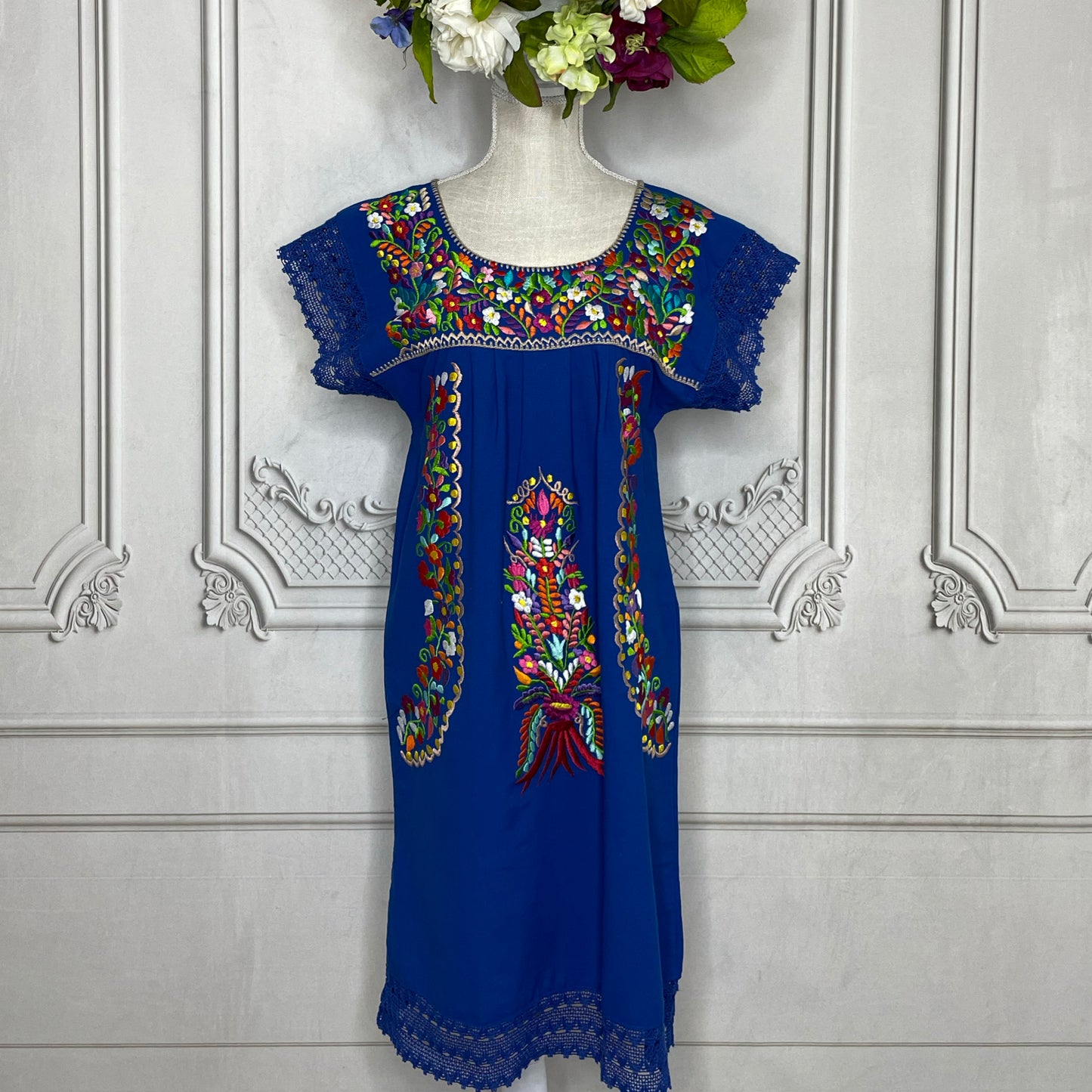 Laced Trim Mexican Dress - Daisy