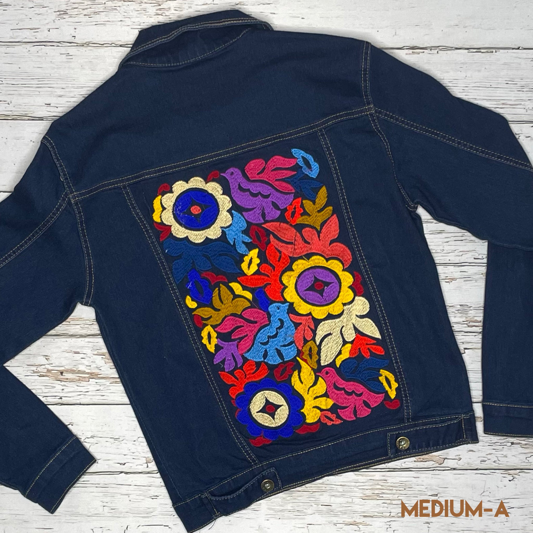 Mexican Embroidered Denim Jacket - Jalapa – Camelia Mexican Boutique