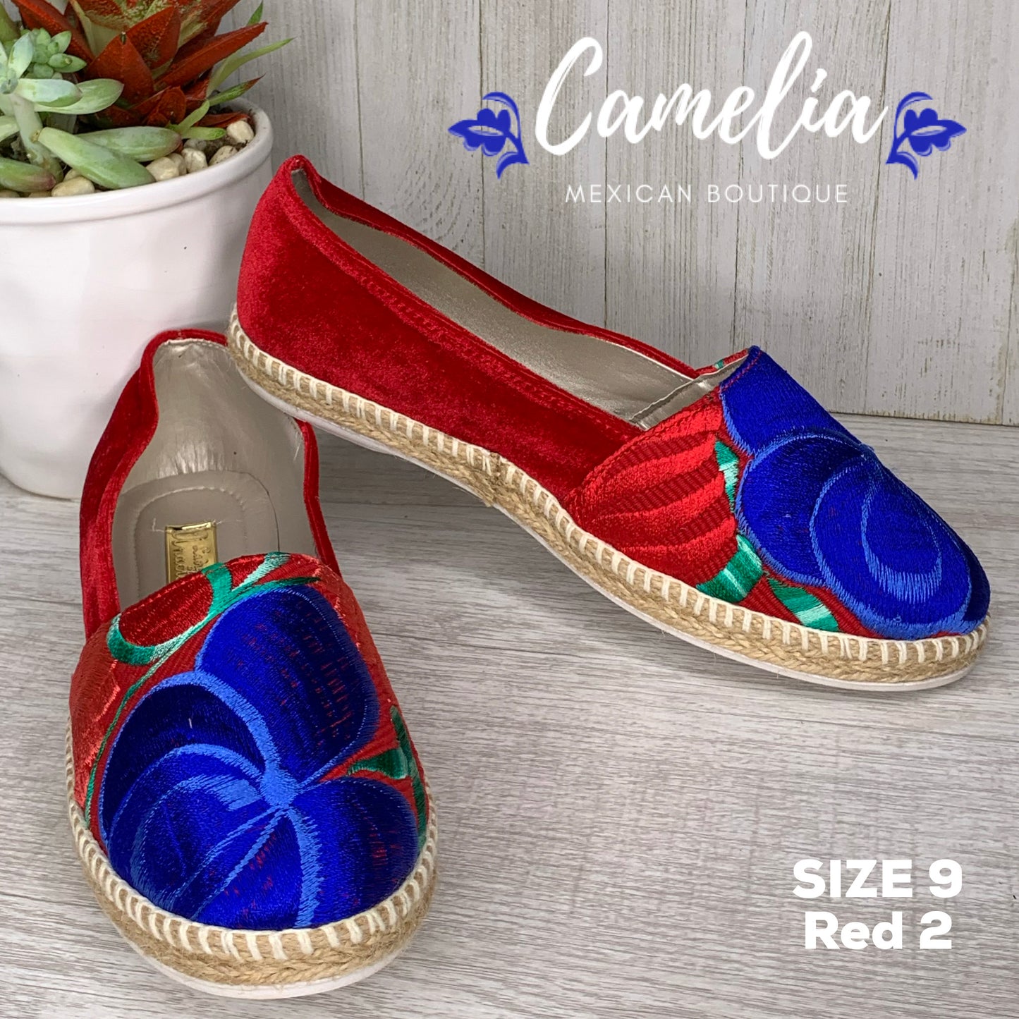 Mexican Embroidered Espadrille Shoes Zinnia