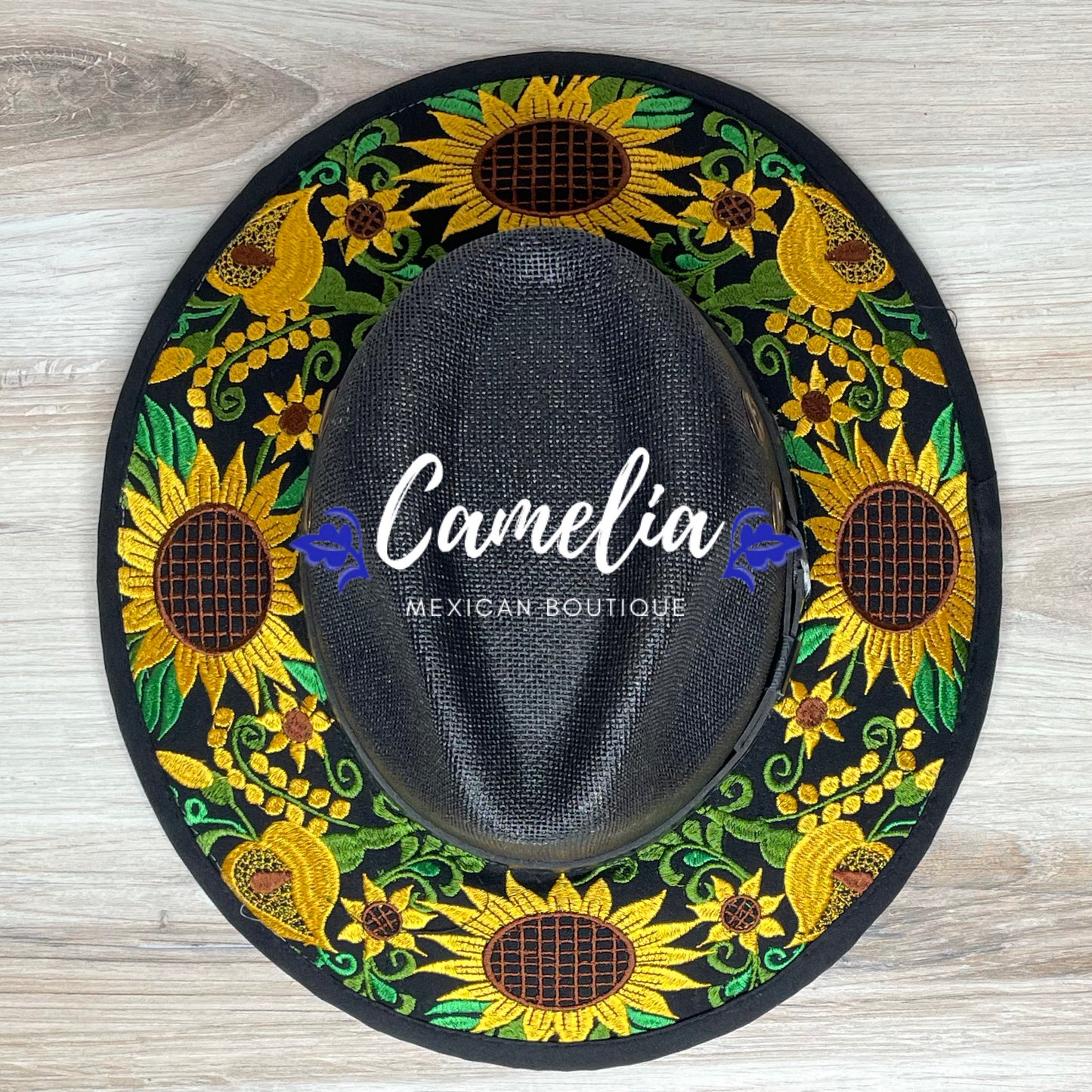 Mexican Embroidered Sun Hat Sunflowers