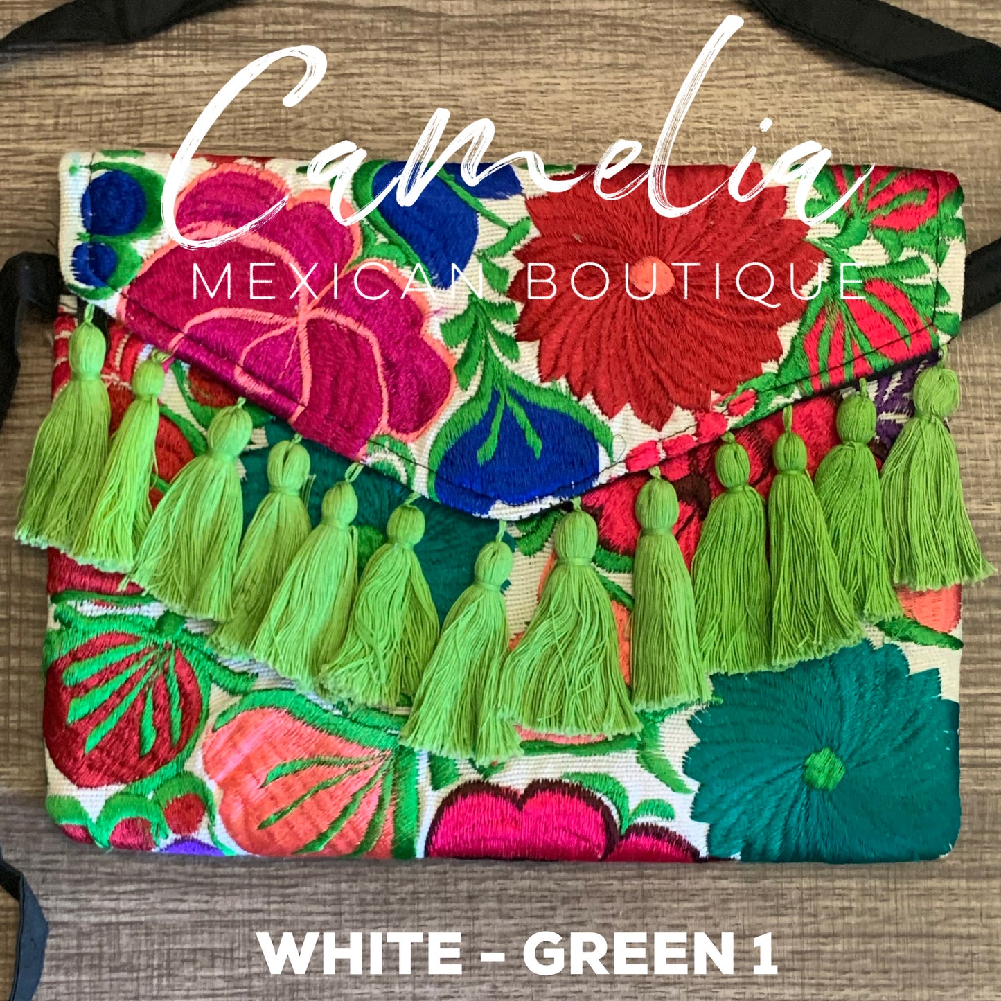 Mexican Embroidered Clutch - Crossbody Zinnia