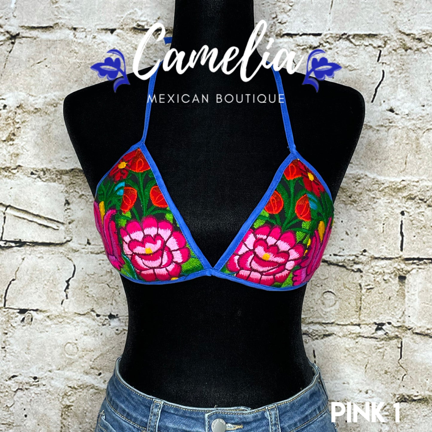 Mexican Embroidered Bikini Top  - ZINIA