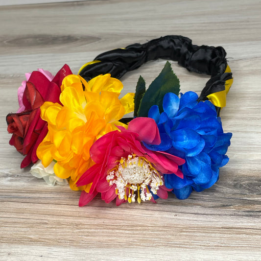 Mexican Braided Headpiece with Flowers