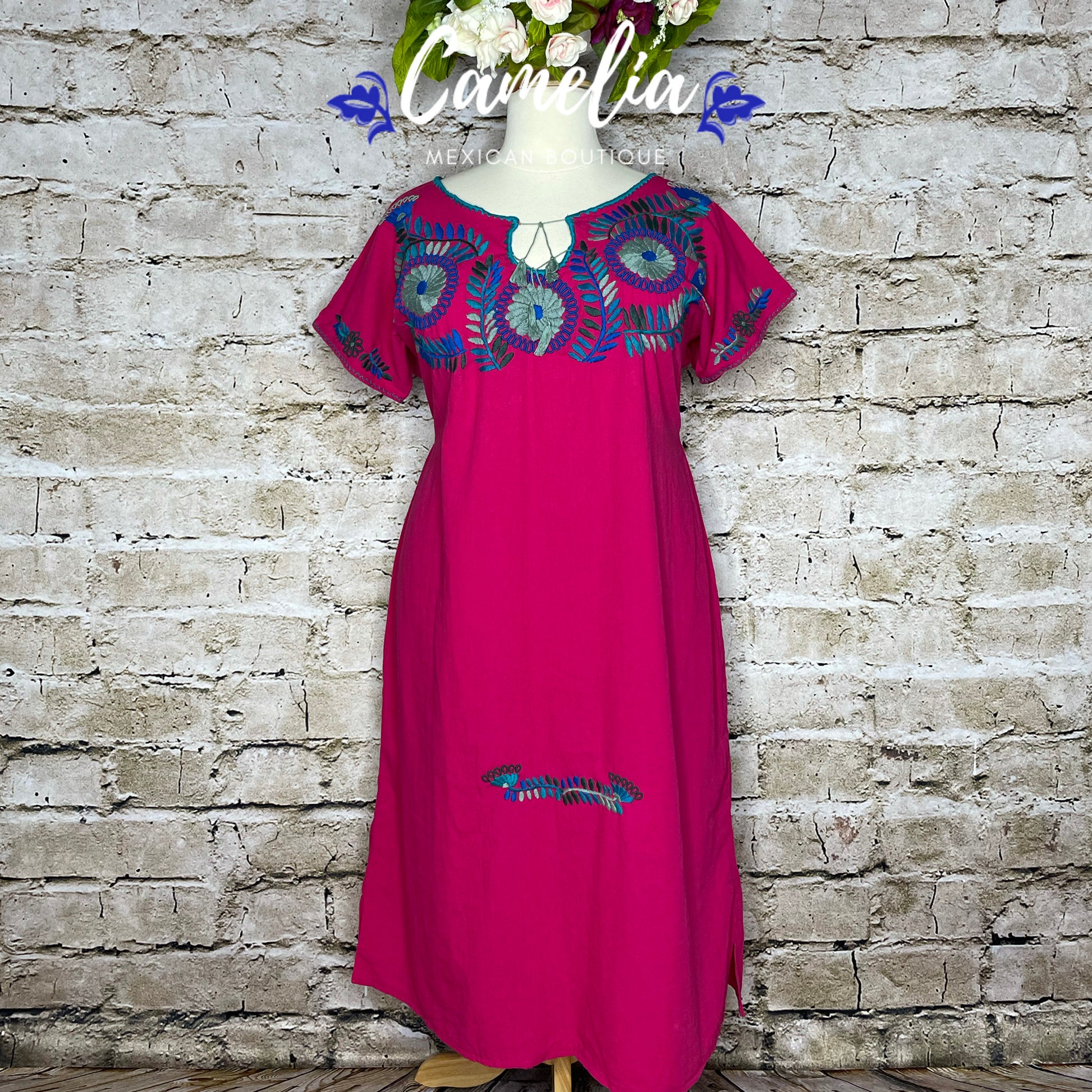 Mexican Rococo Dress Cap Sleeve PLUS – Camelia Mexican Boutique