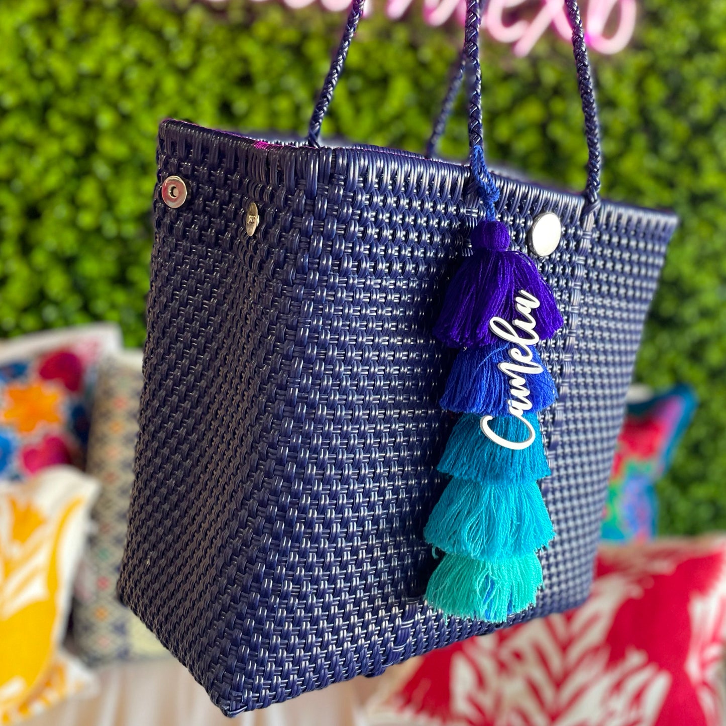 Handwoven Oaxacan Upcycled Tote - Single Strap Adjustable Opening