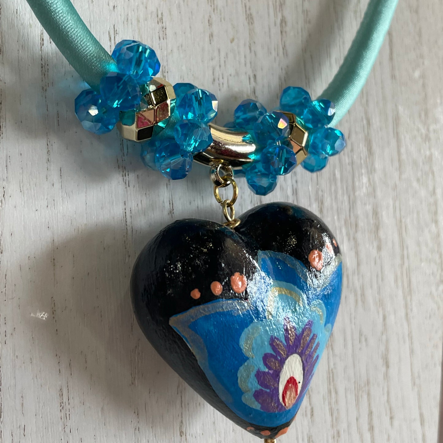Mexican Ceramic Heart Necklace Set