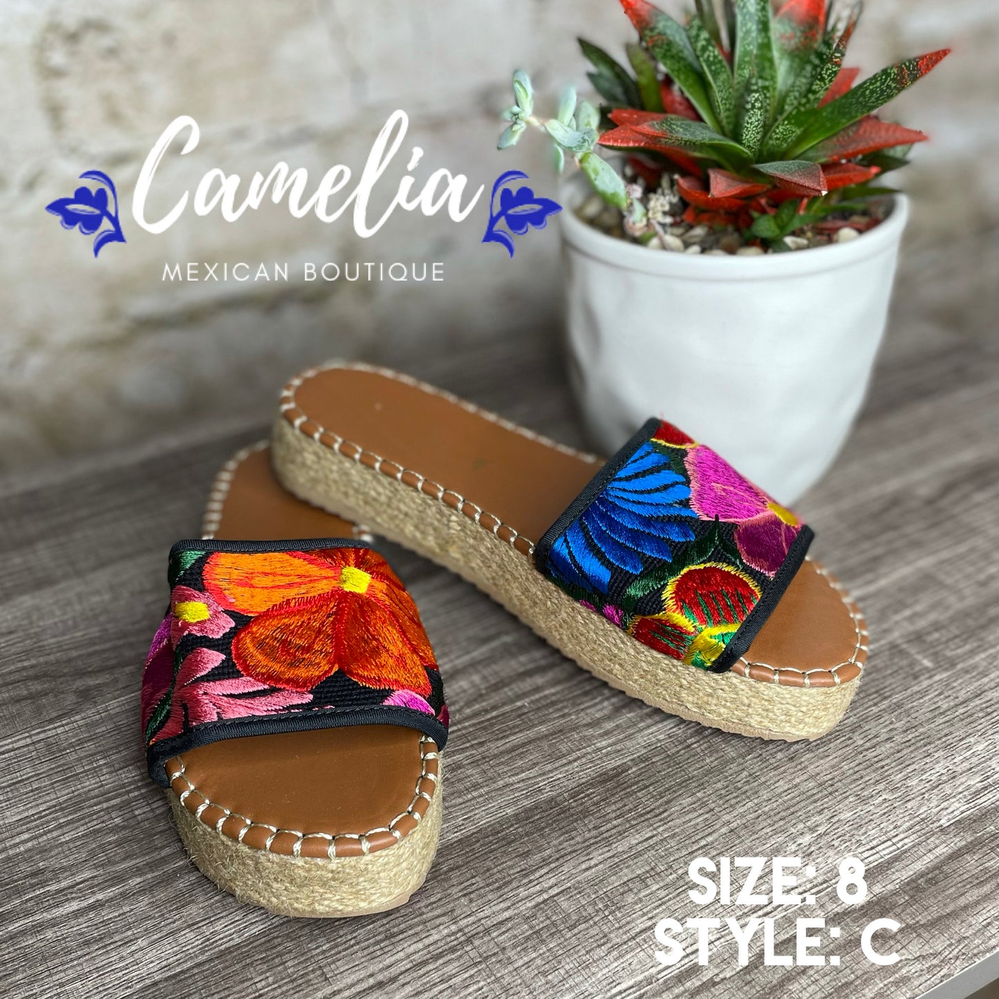 Mexican Embroidered Espadrille Sandal Zinnia