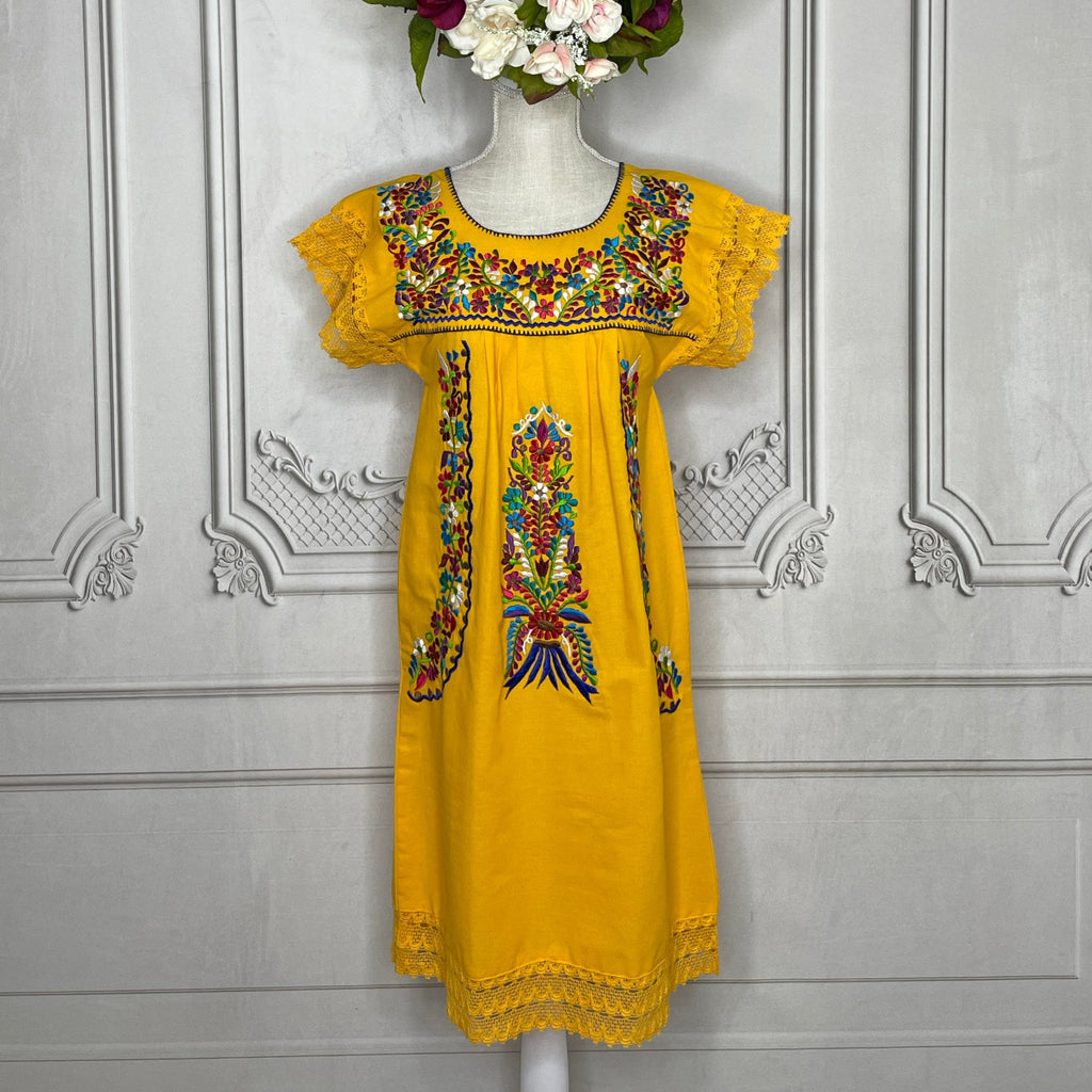 Laced Trim Mexican Dress - Daisy