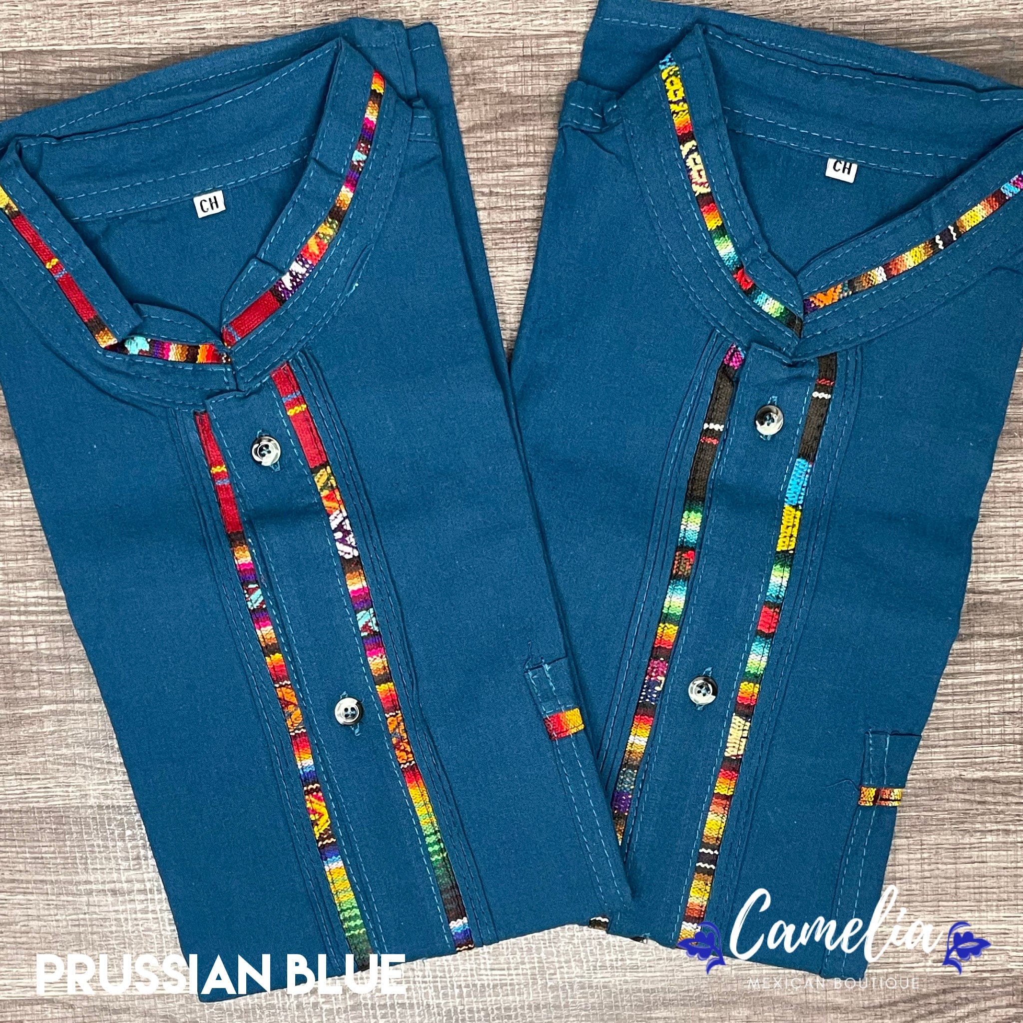 Men's Guayabera Shirt Short Sleeve Sarape Trim