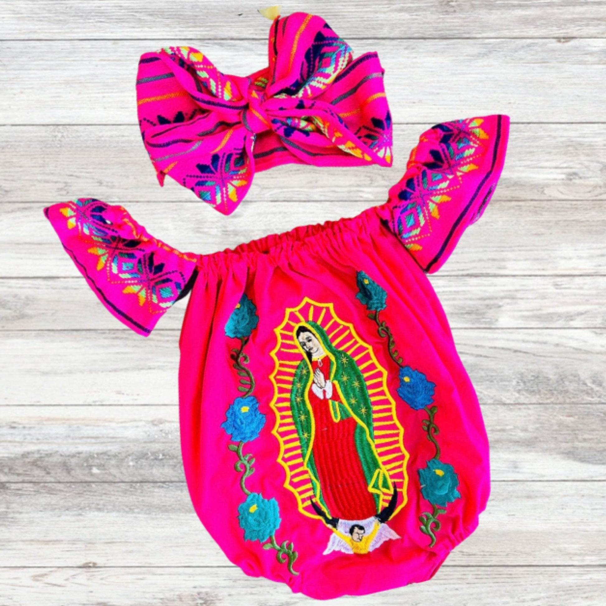 Mexican Baby Romper Lady of Guadalupe - Virgencita