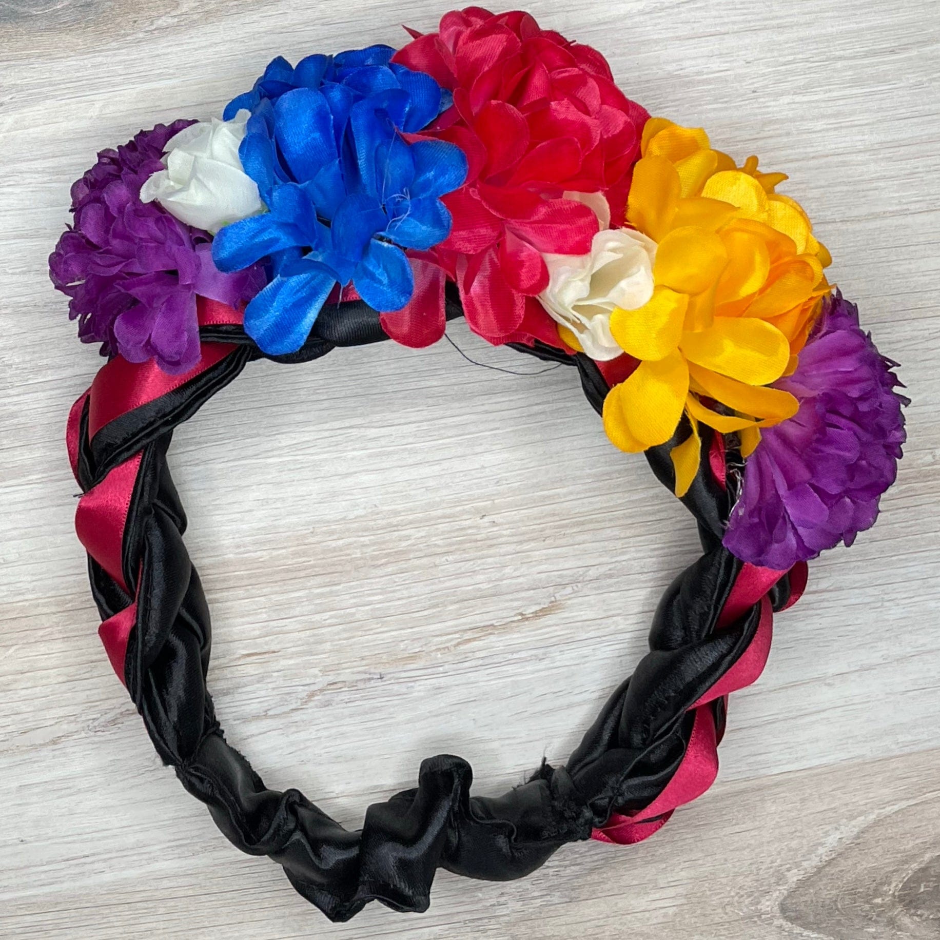 Mexican Braided Headpiece with Flowers