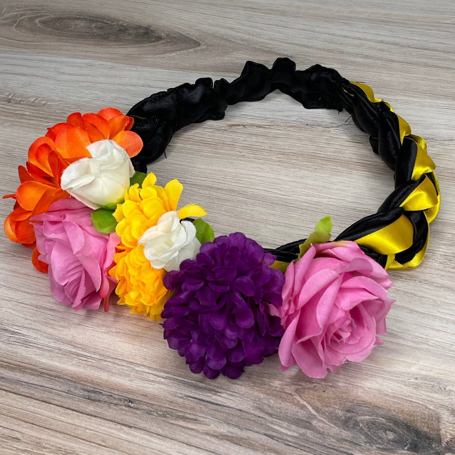 Mexican Braided Headpiece with Flowers