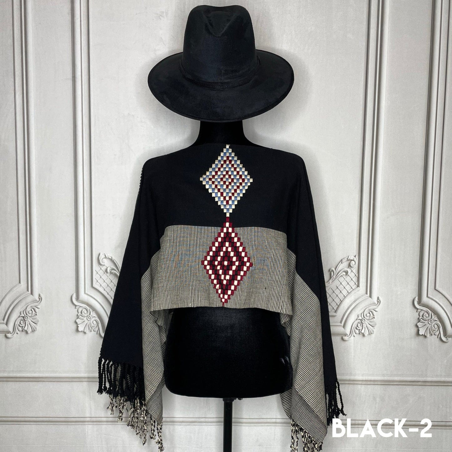 Mexican Cape Poncho Geometric