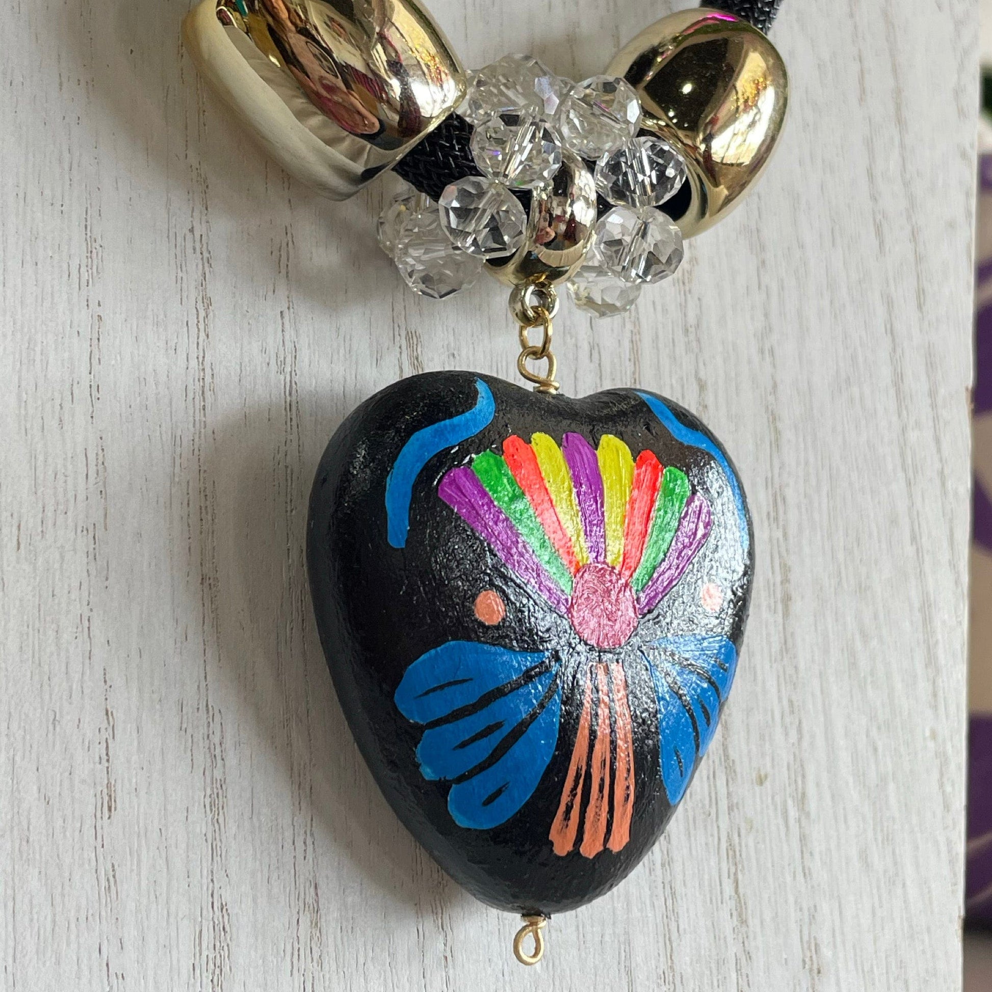 Mexican Ceramic Heart Necklace Set