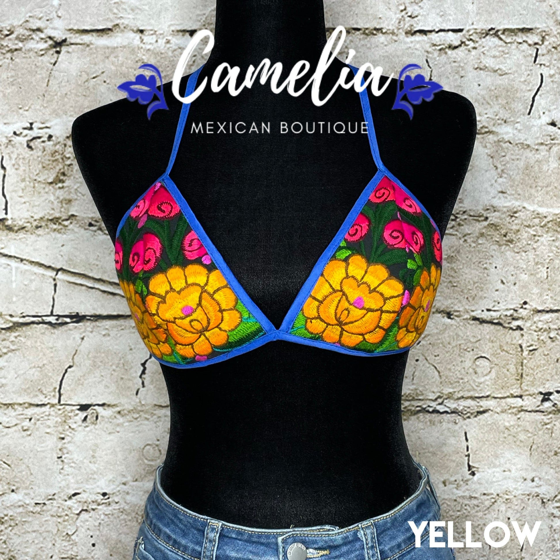 Mexican Embroidered Bikini Top  - ZINIA