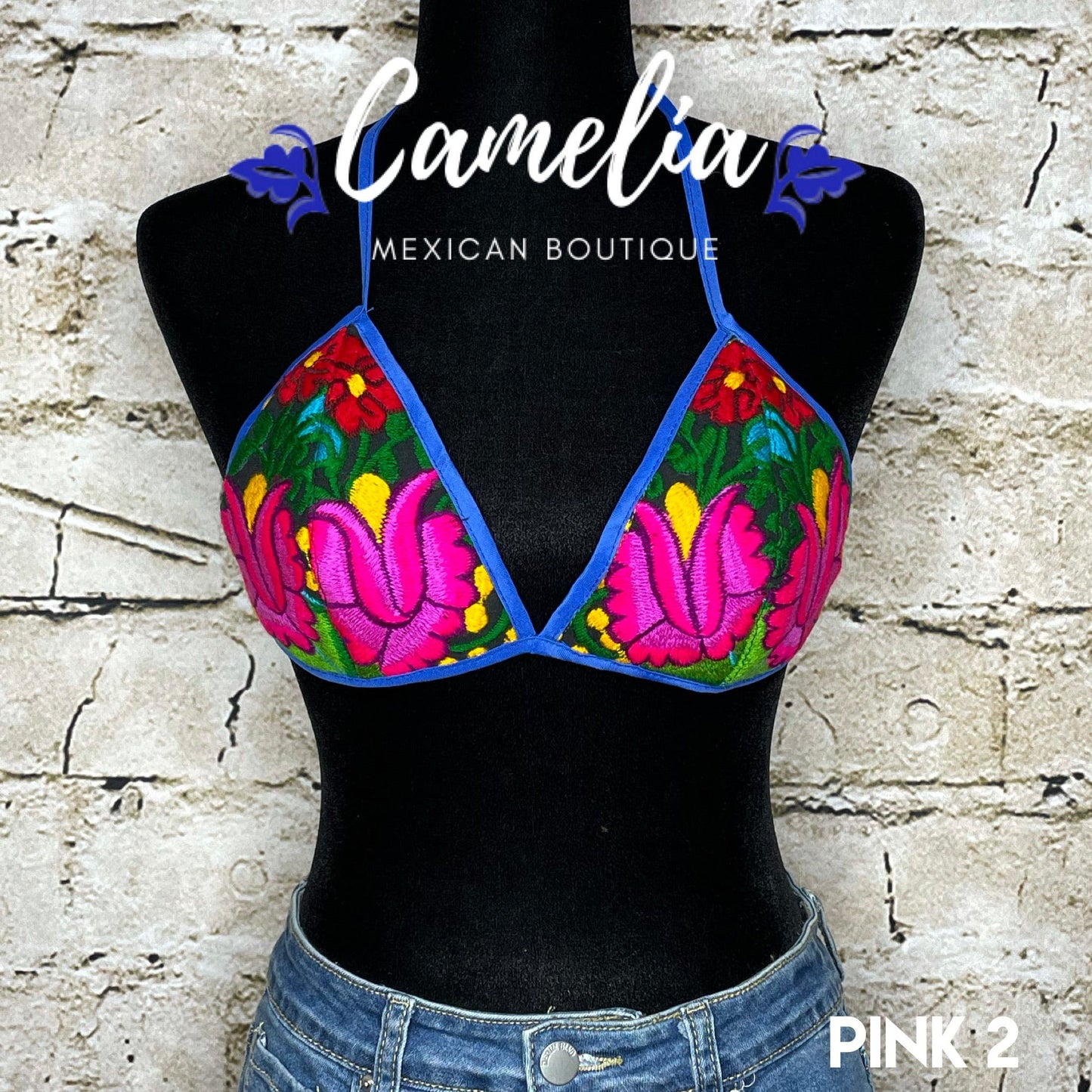 Mexican Embroidered Bikini Top  - ZINIA