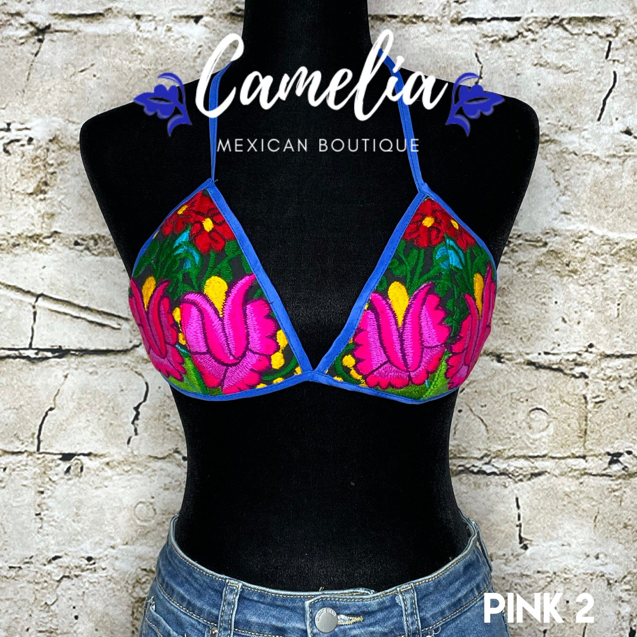 Mexican Embroidered Bikini Top  - ZINIA