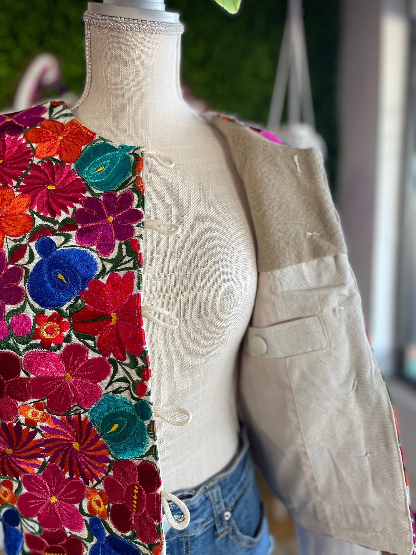 Mexican Embroidered Bolero Jacket - Zinnia