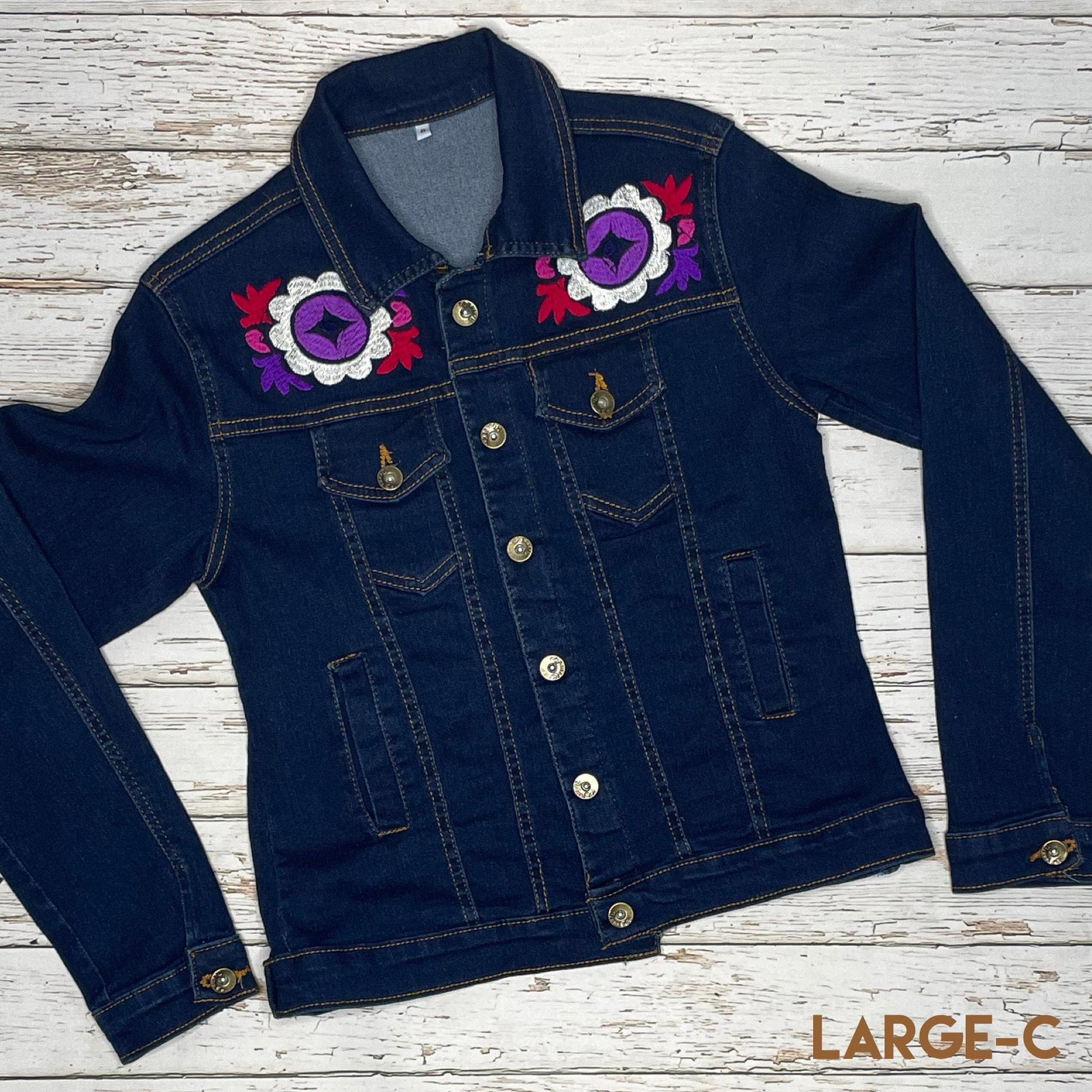 Mexican Embroidered Denim Jacket - Jalapa