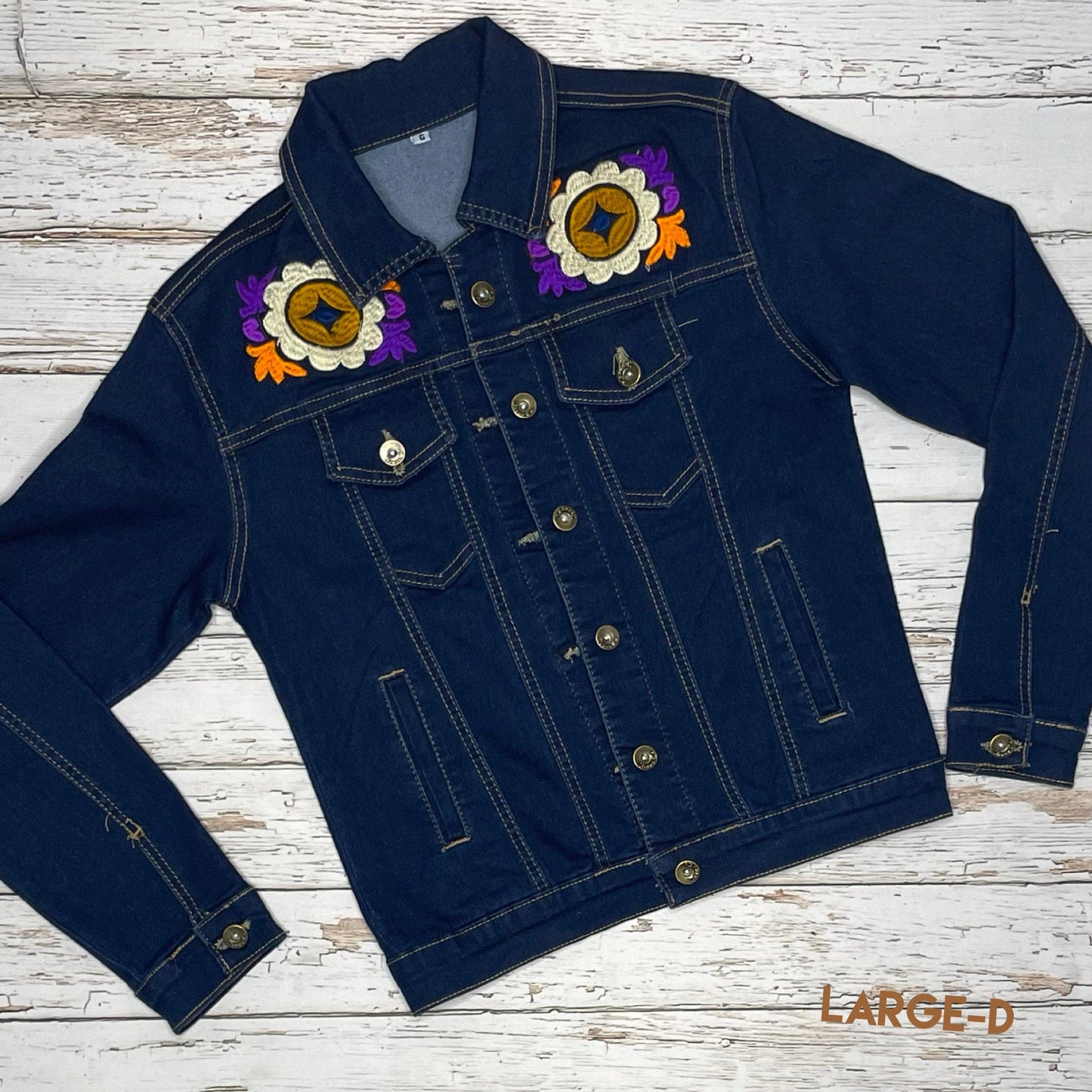 Mexican Embroidered Denim Jacket - Jalapa