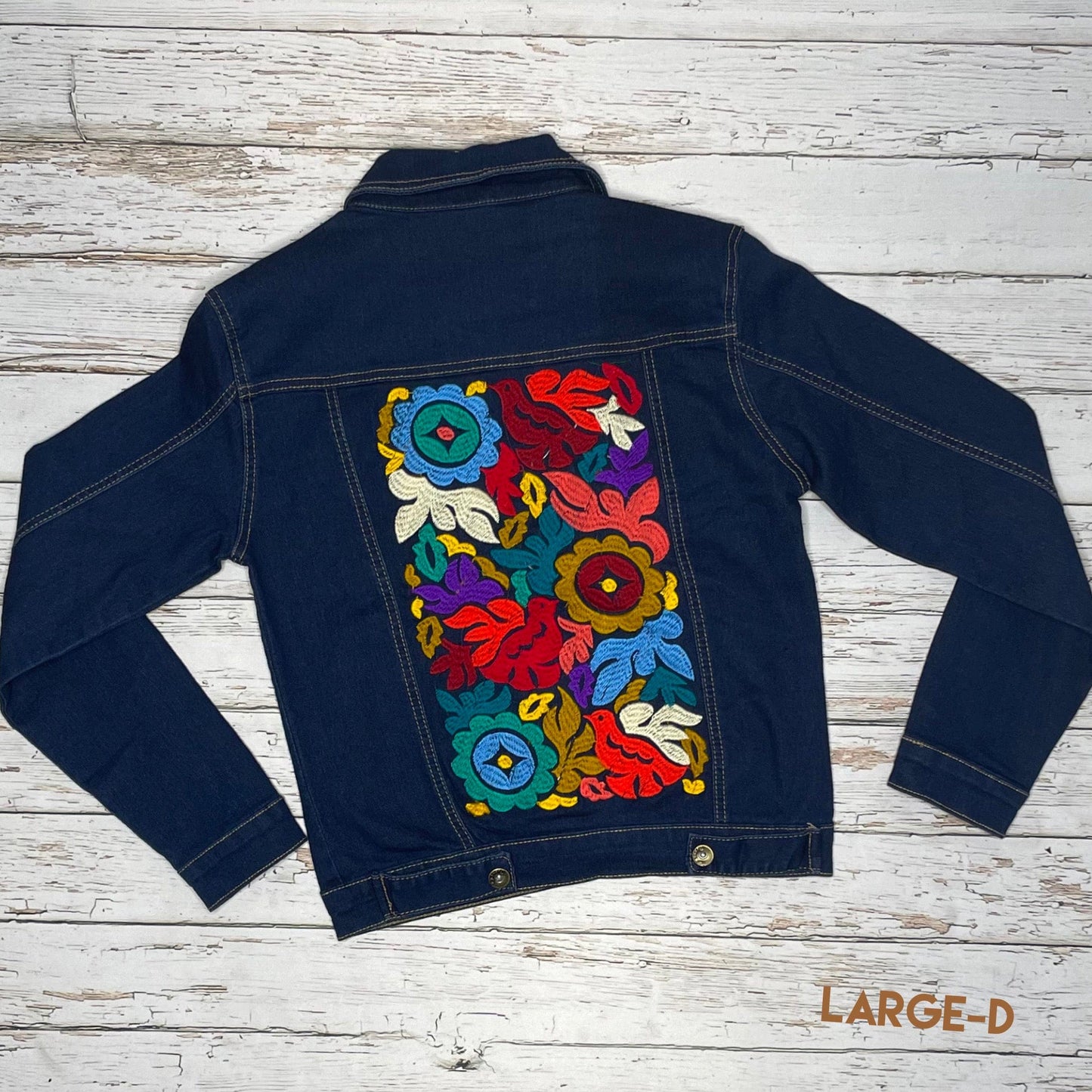 Mexican Embroidered Denim Jacket - Jalapa