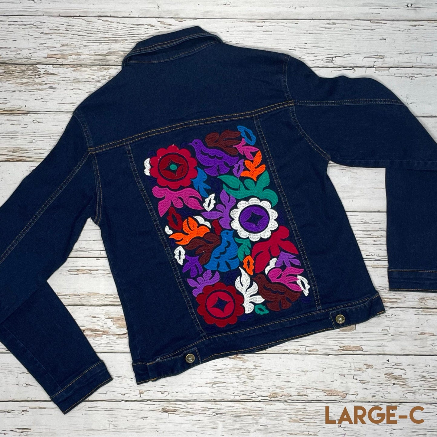 Mexican Embroidered Denim Jacket - Jalapa