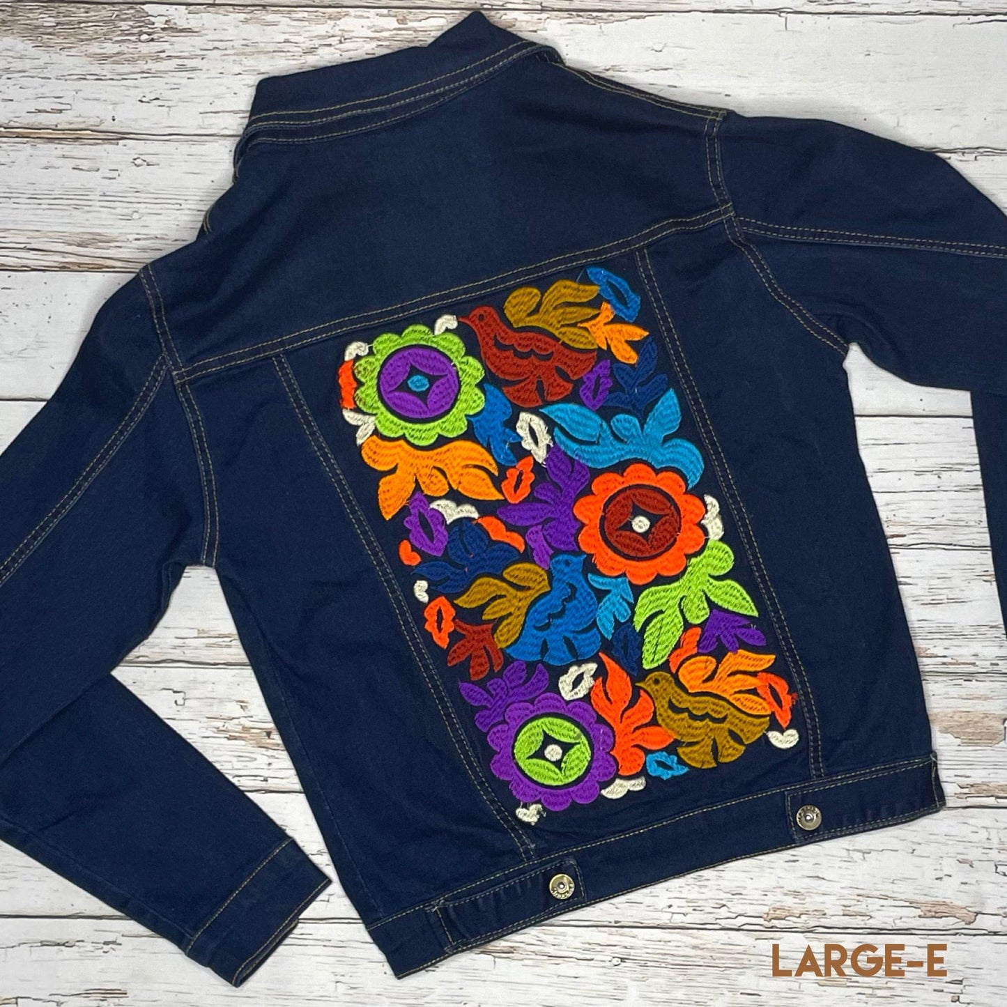 Mexican Embroidered Denim Jacket - Jalapa