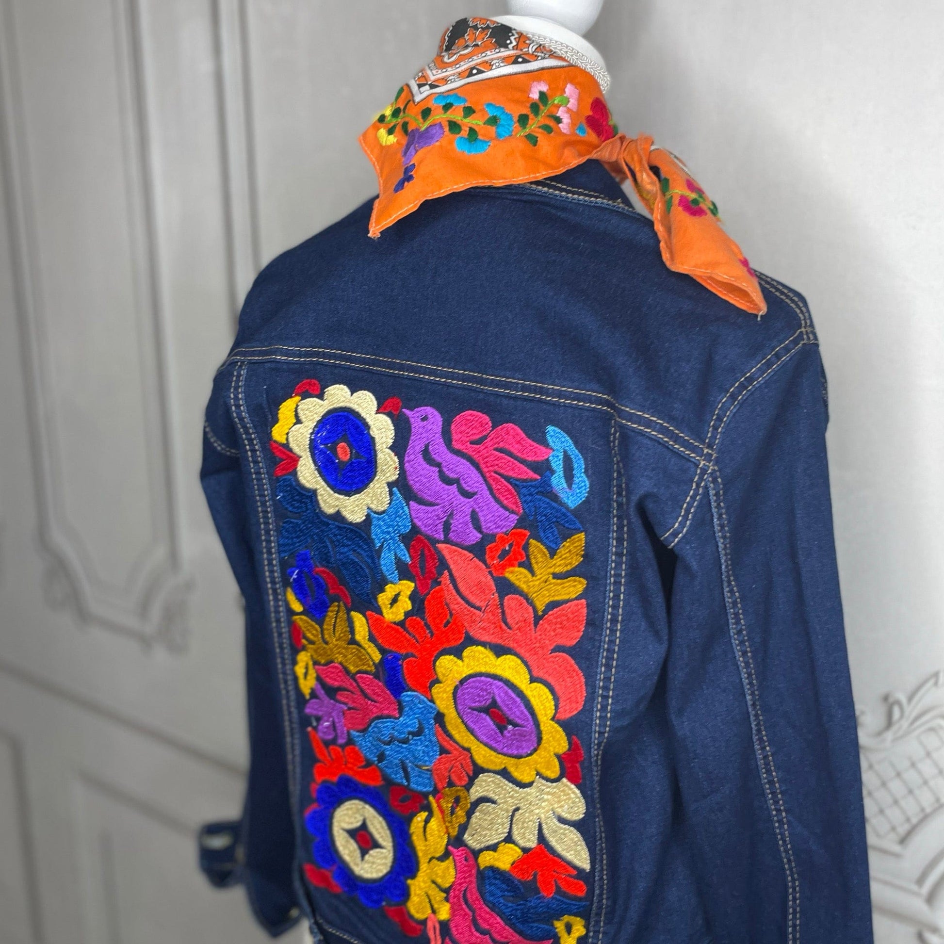 Mexican Embroidered Denim Jacket - Jalapa