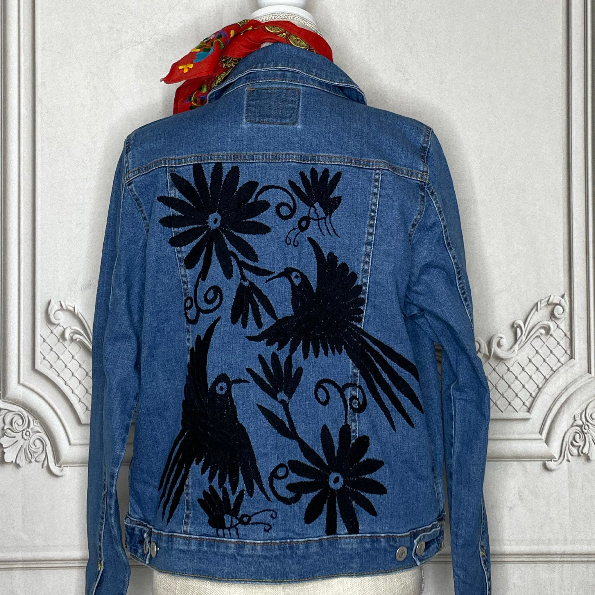 Mexican Embroidered Denim Jacket - Otomi – Camelia Mexican Boutique
