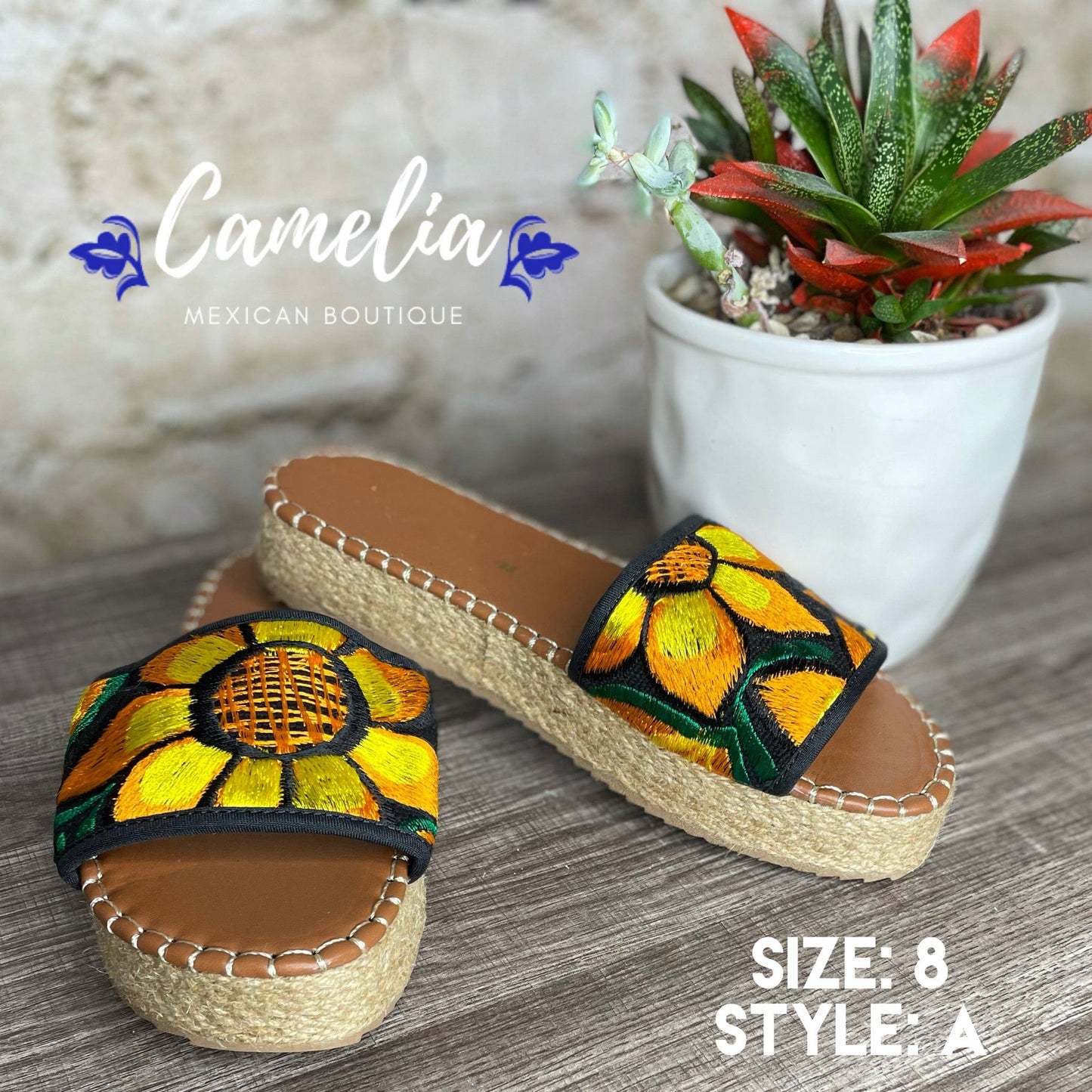 Mexican Embroidered Espadrille Sandal Zinnia