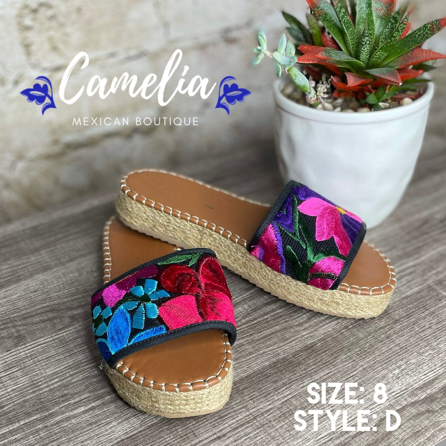 Mexican Embroidered Espadrille Sandal Zinnia