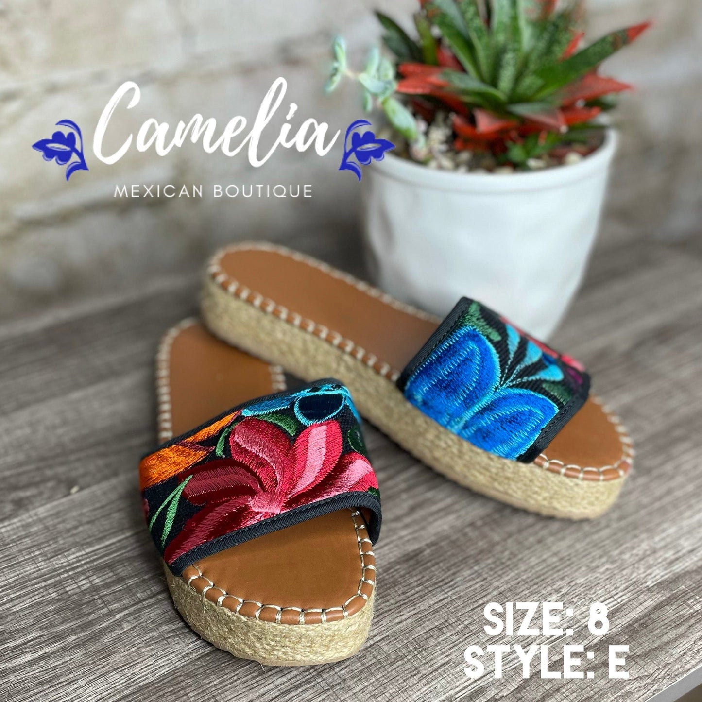 Mexican Embroidered Espadrille Sandal Zinnia