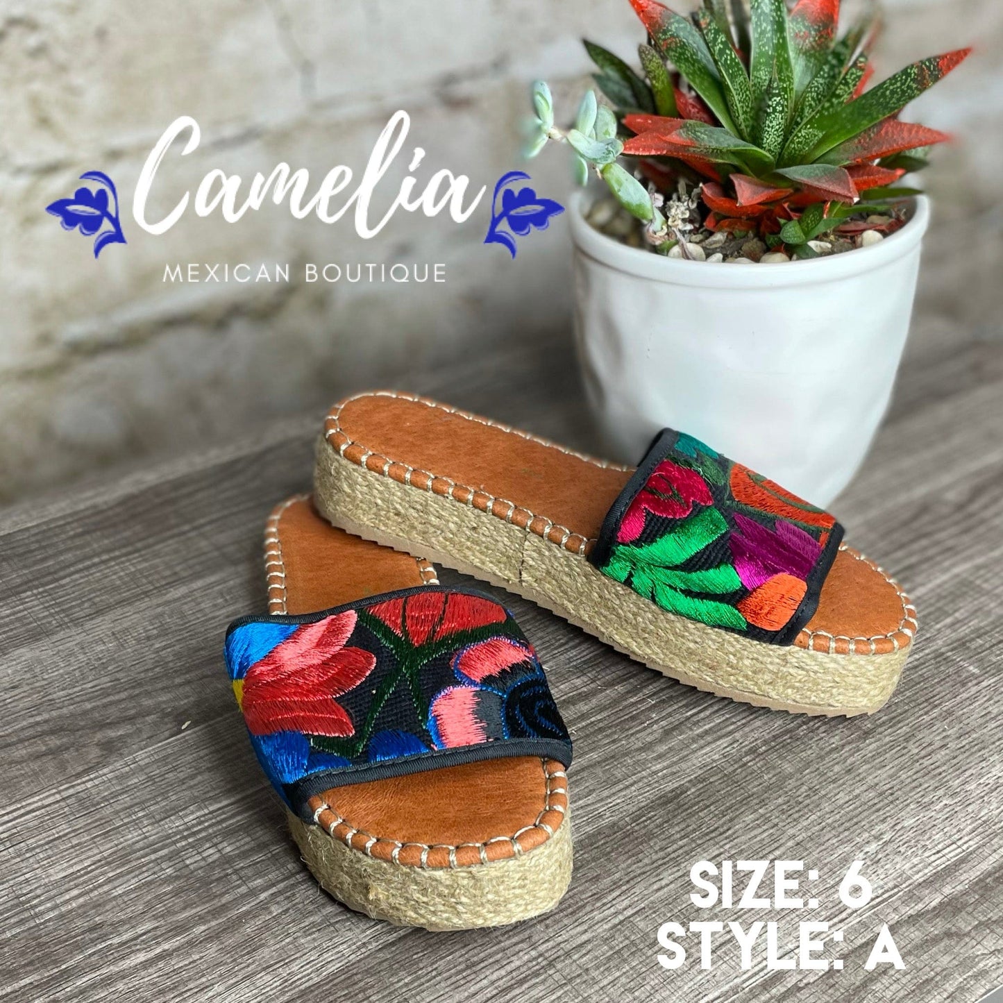 Mexican Embroidered Espadrille Sandal Zinnia