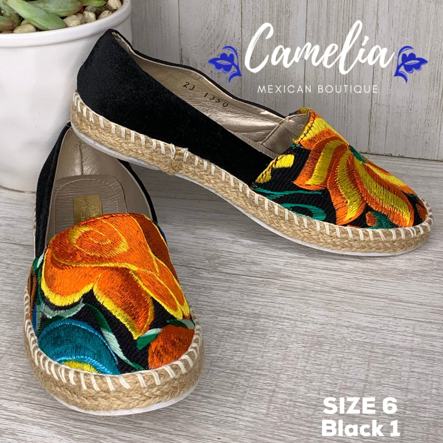 Mexican Embroidered Espadrille Shoes Zinnia