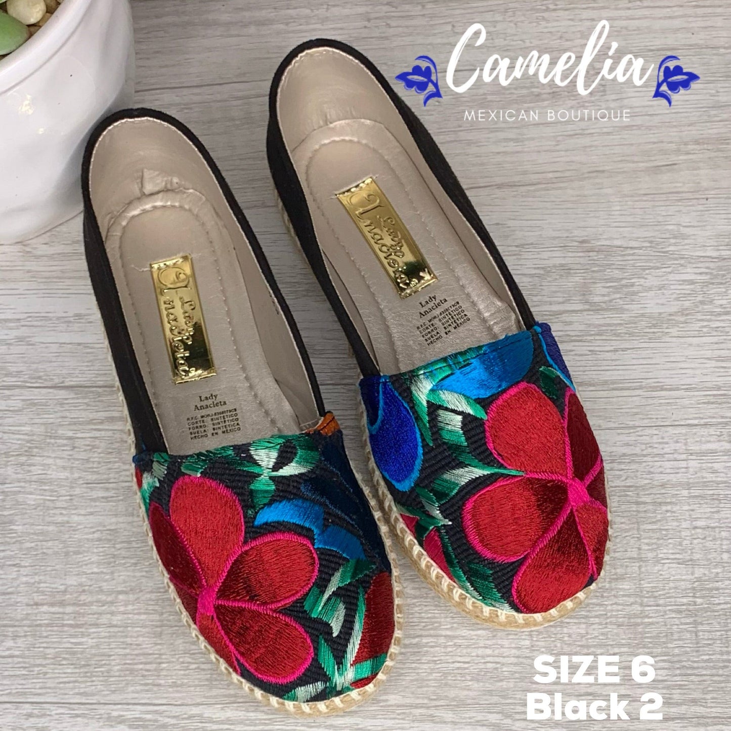 Mexican Embroidered Espadrille Shoes Zinnia