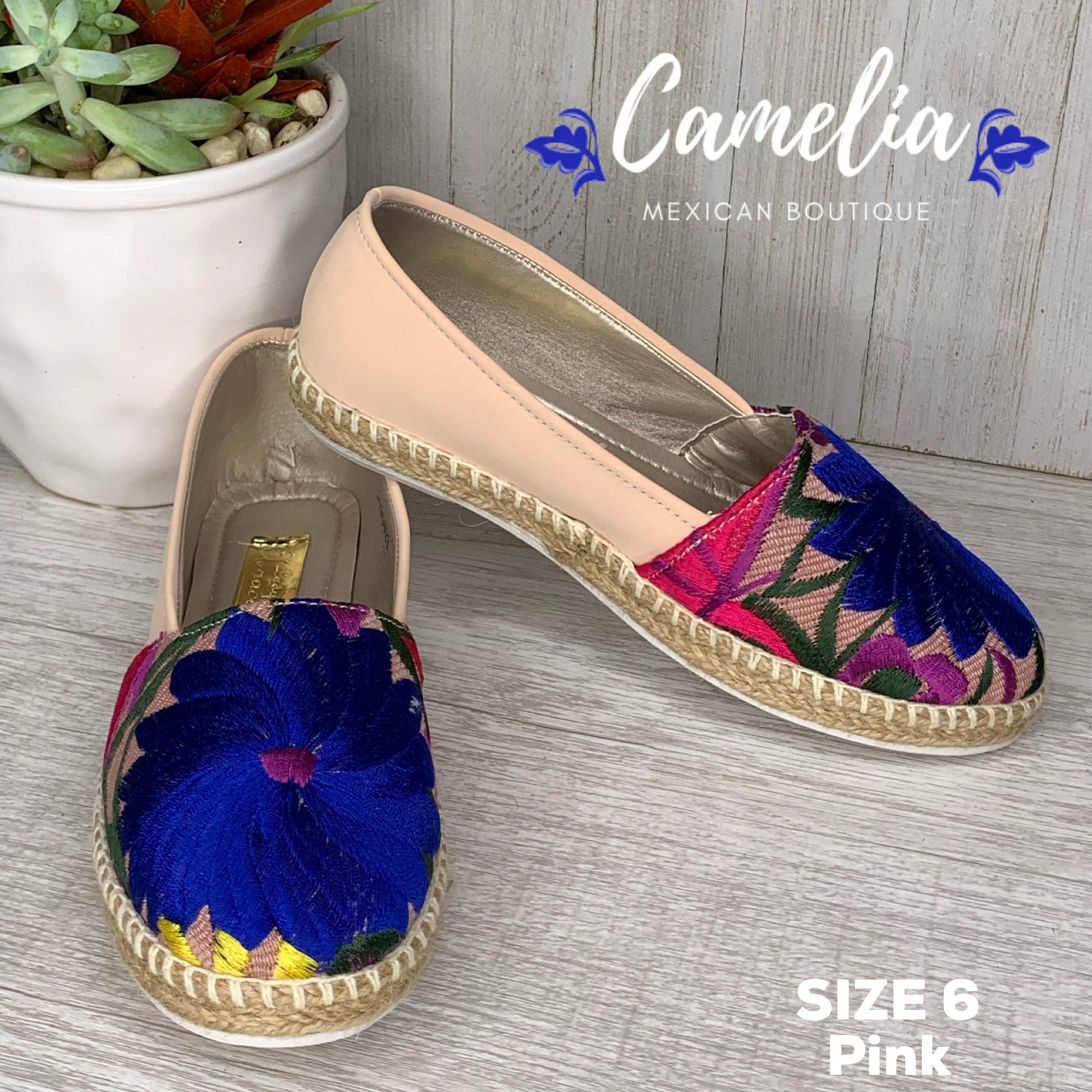 Mexican Embroidered Espadrille Shoes Zinnia