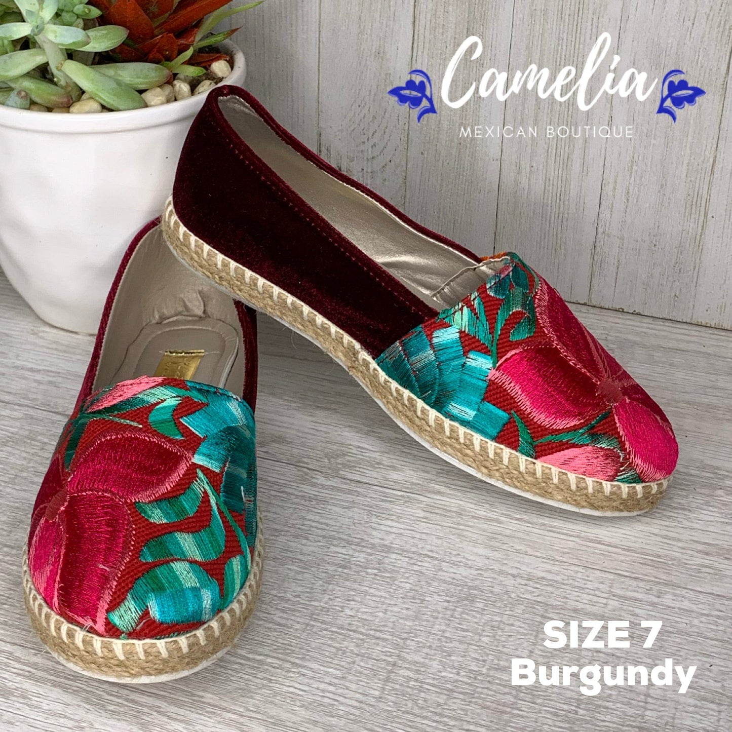 Mexican Embroidered Espadrille Shoes Zinnia