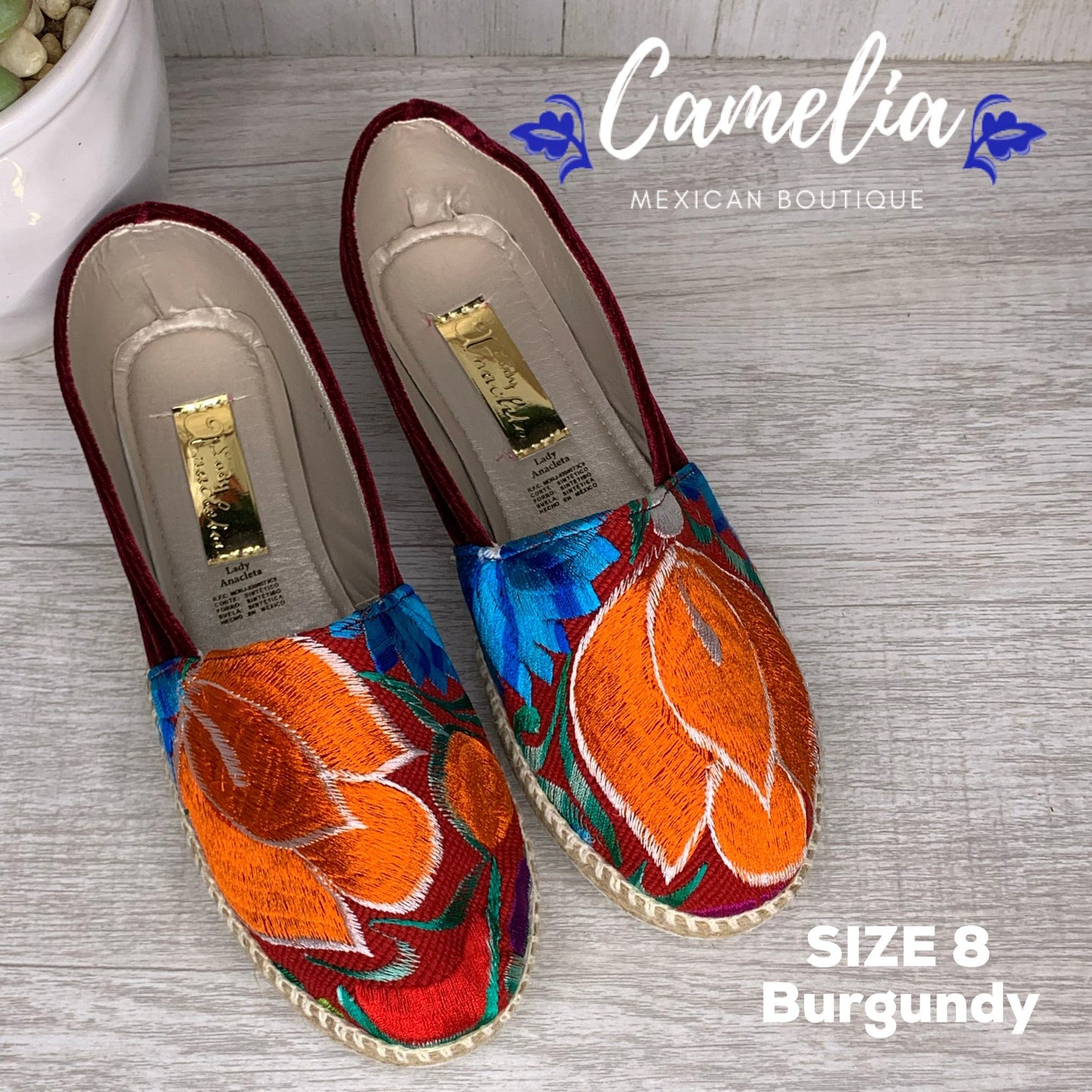 Mexican Embroidered Espadrille Shoes Zinnia