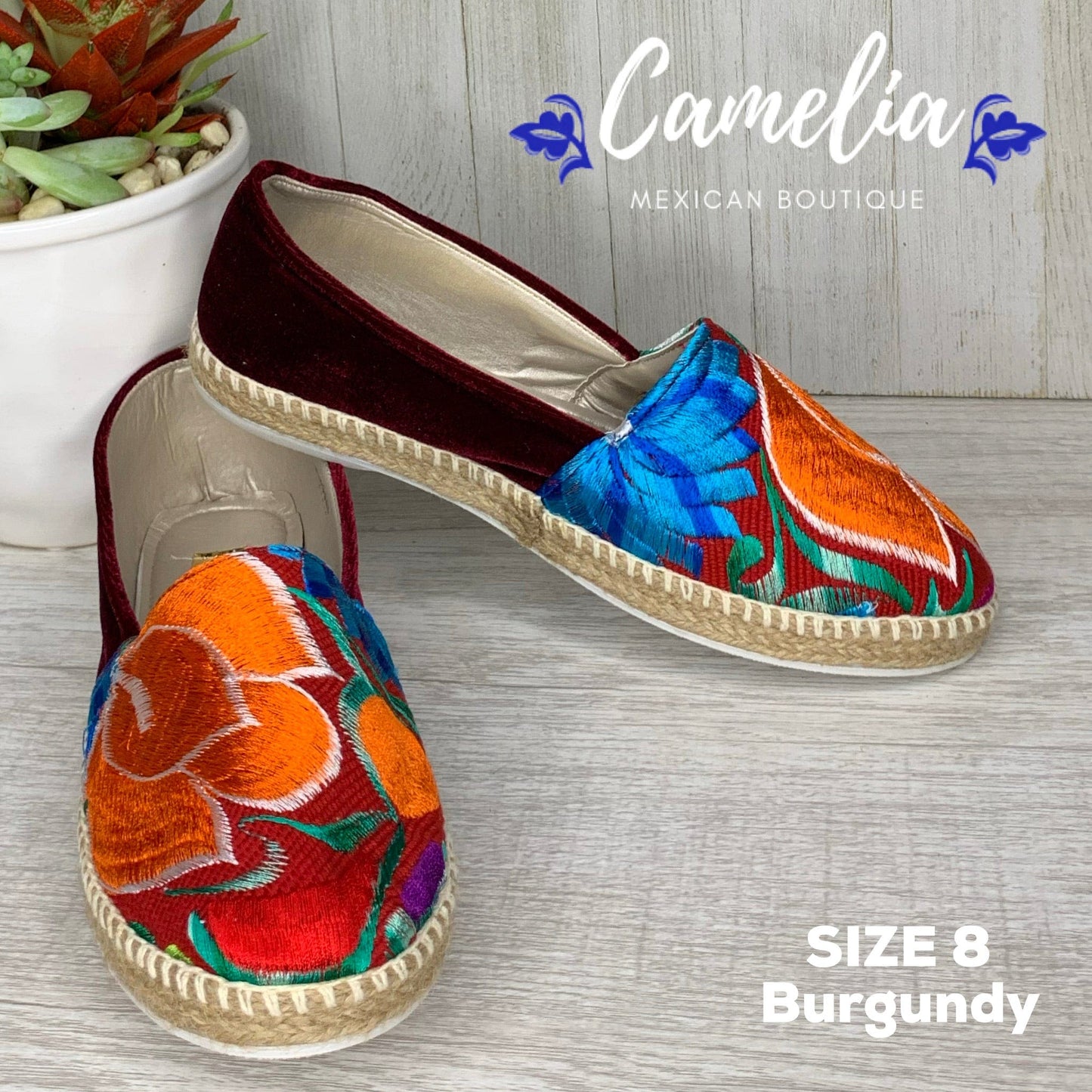 Mexican Embroidered Espadrille Shoes Zinnia