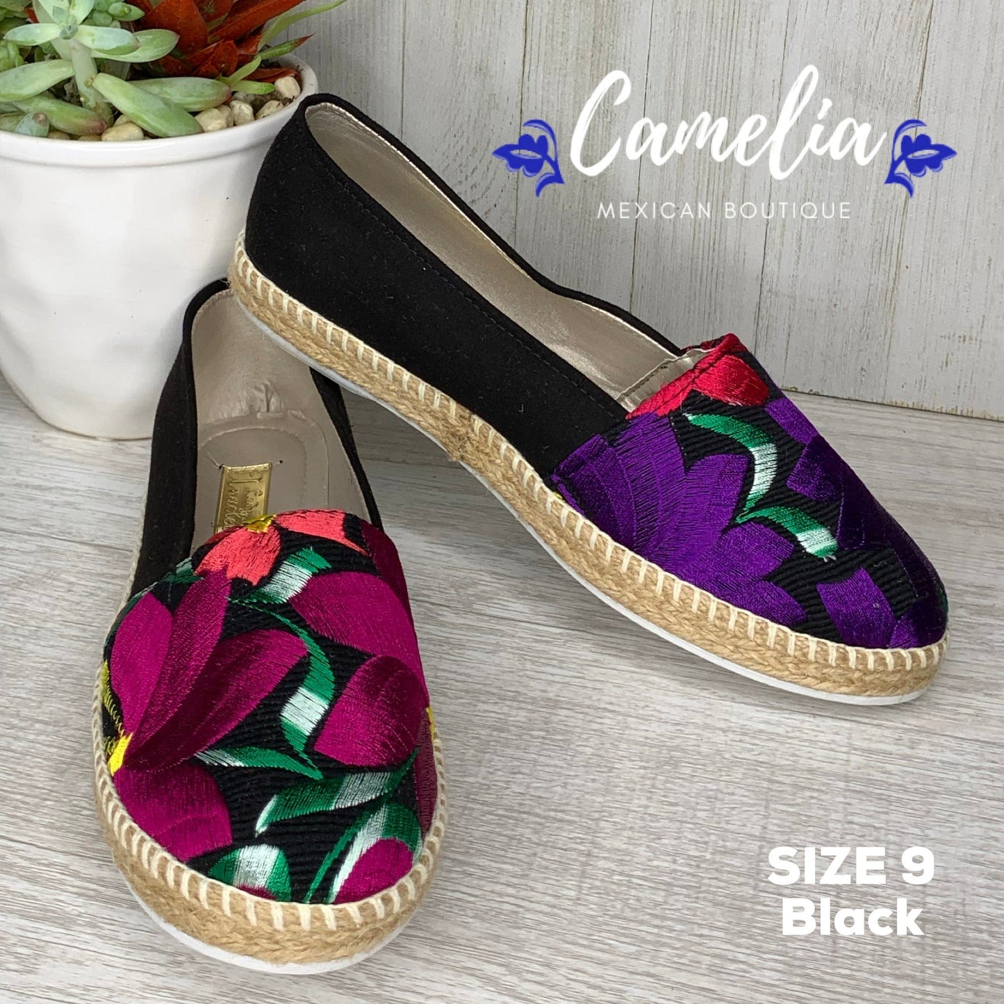 Mexican Embroidered Espadrille Shoes Zinnia