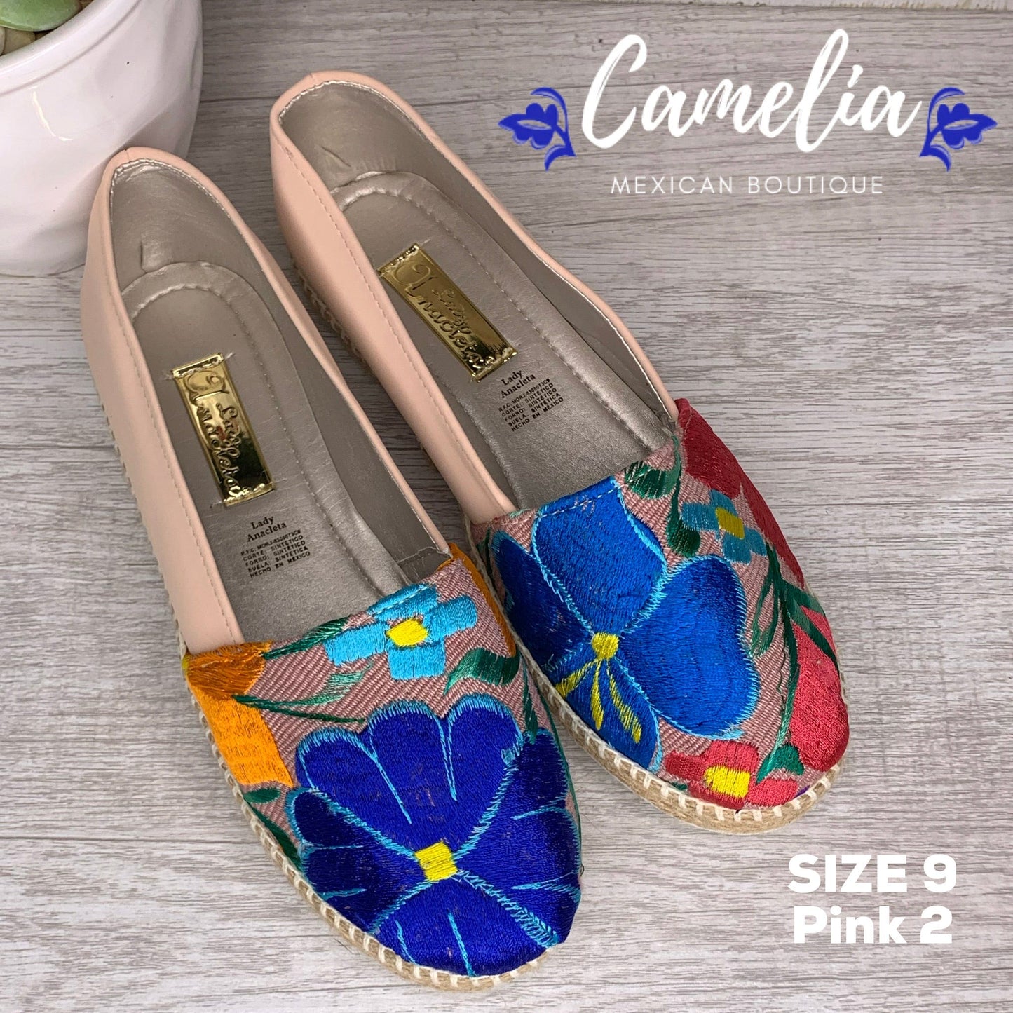 Mexican Embroidered Espadrille Shoes Zinnia