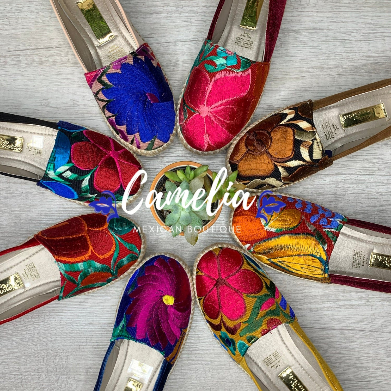 Mexican Embroidered Espadrille Shoes Zinnia