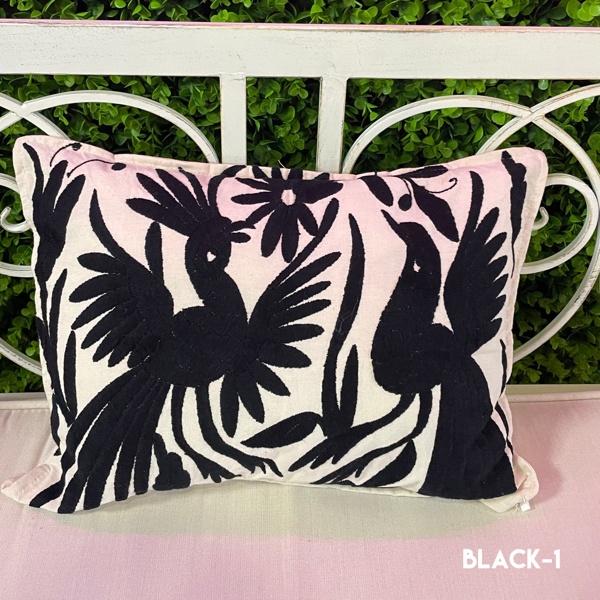 Mexican Embroidered Otomi Pillow Cover