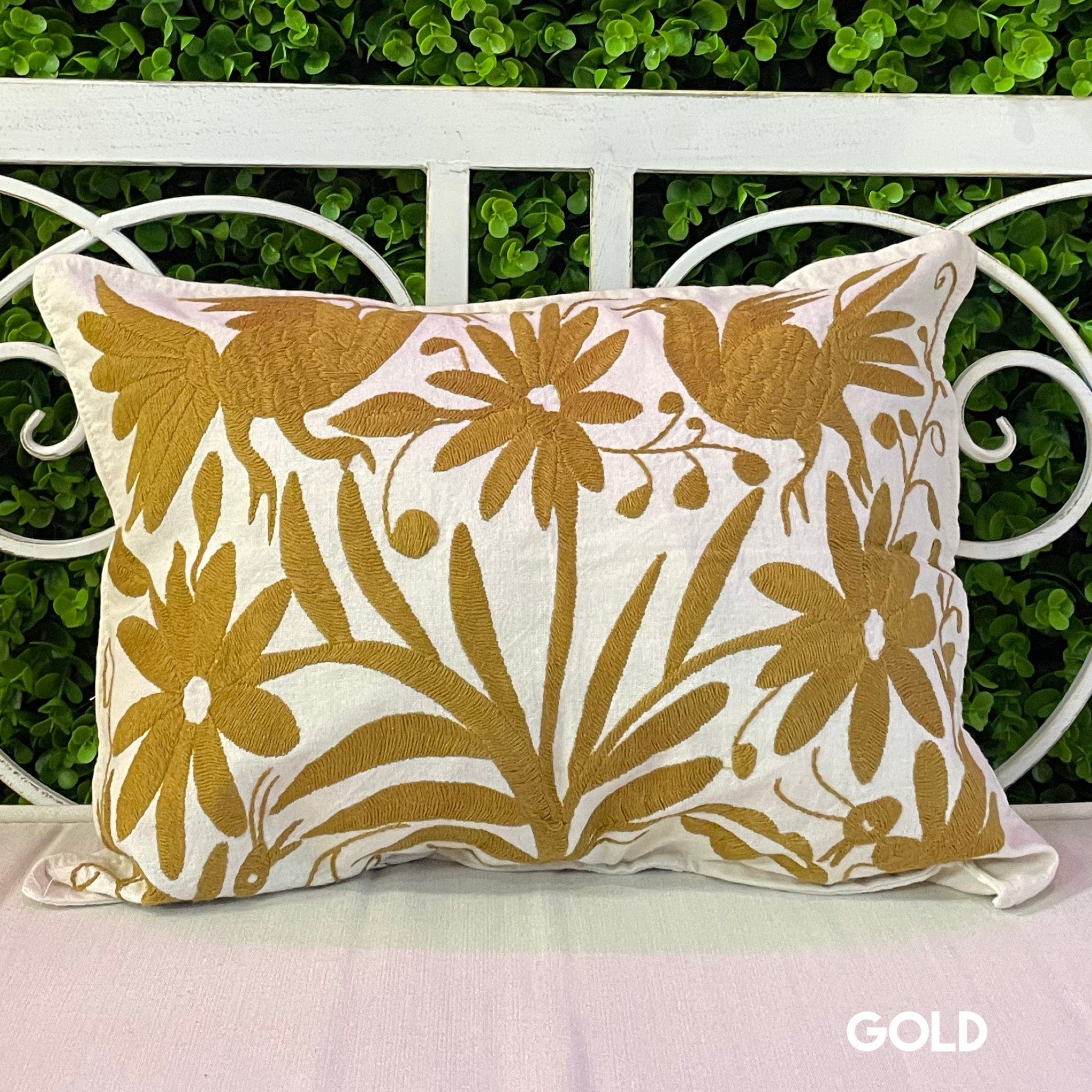 Mexican Embroidered Otomi Pillow Cover